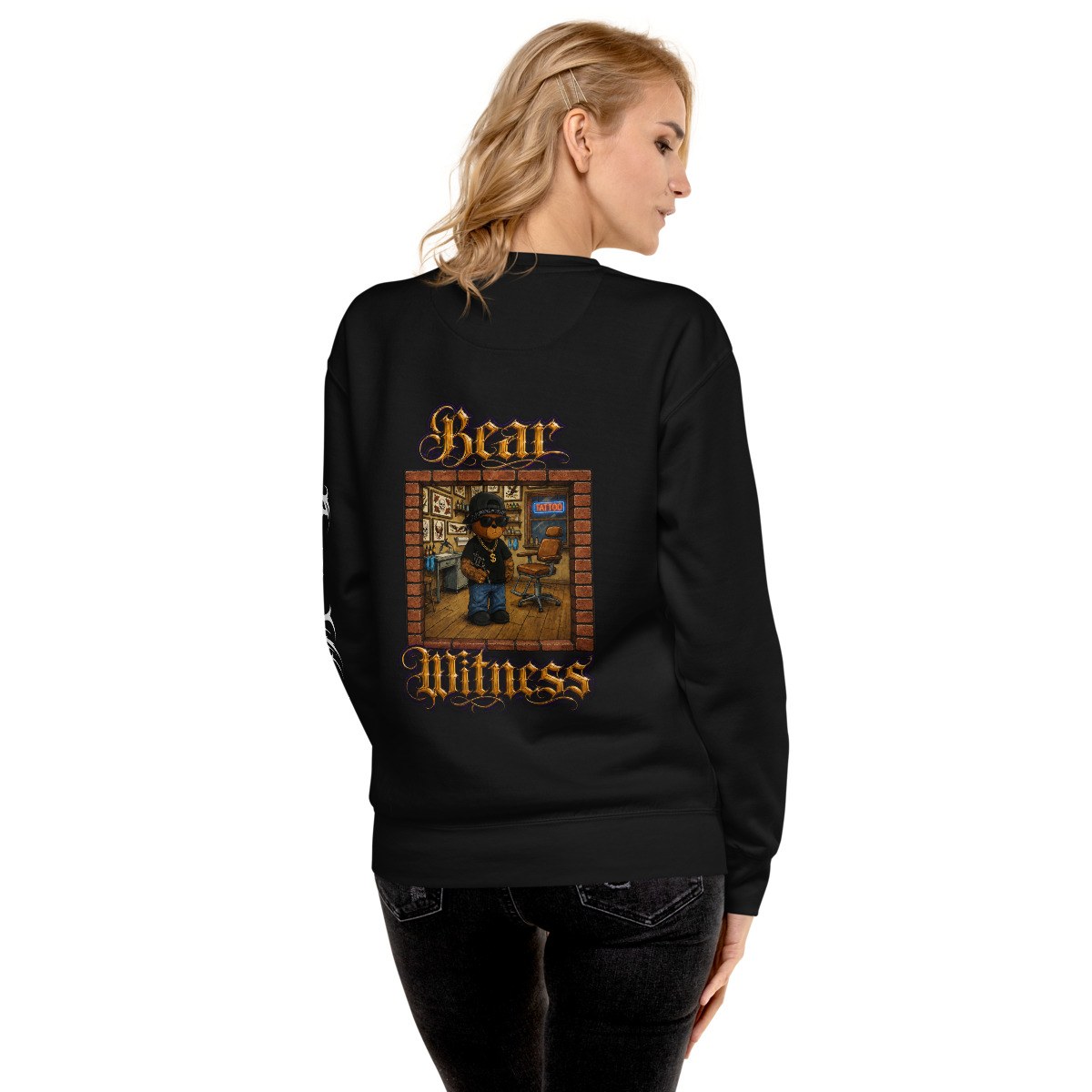 Bear Witness Premium Crewneck (Black) — Black
