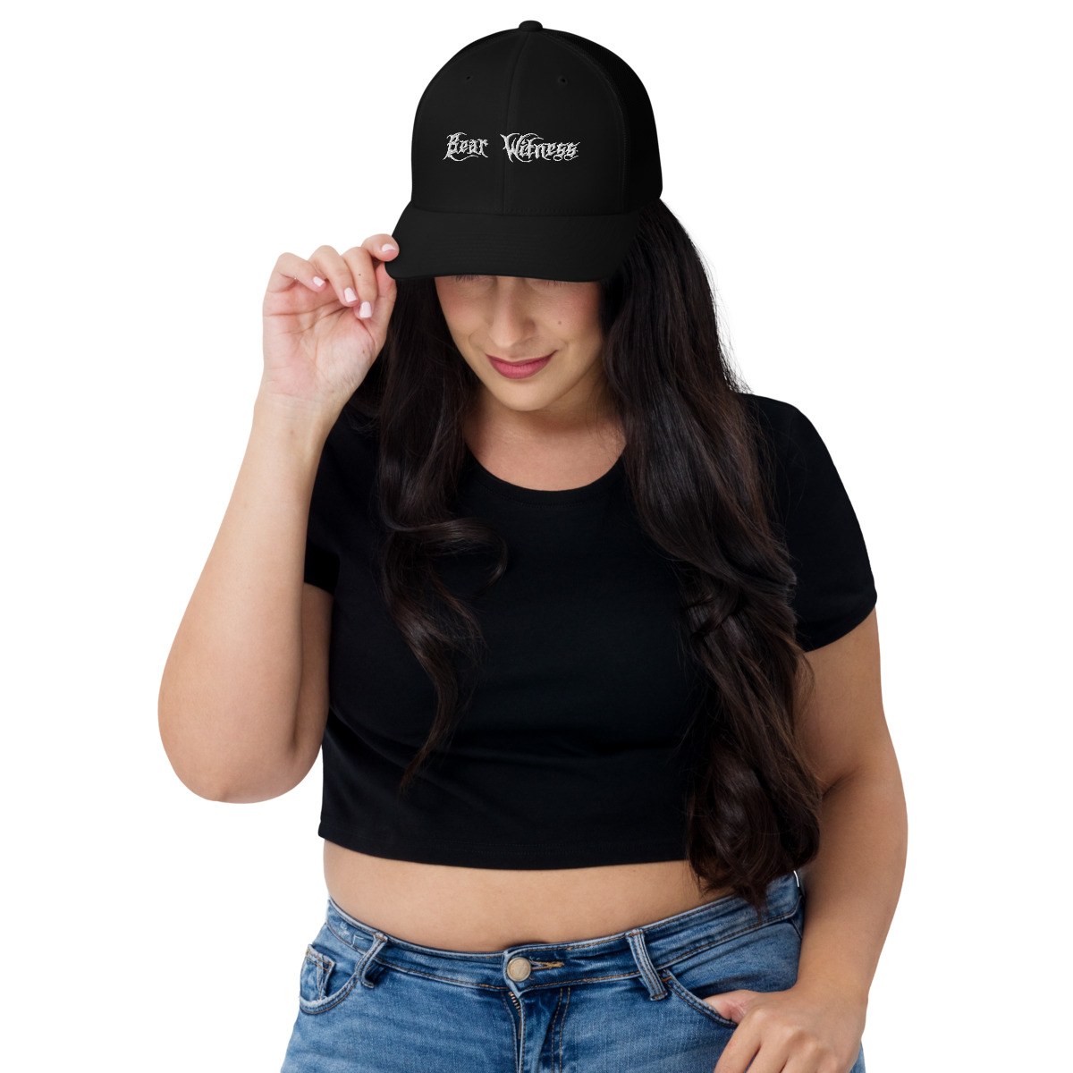 Bear Witness Retro Trucker Hat (Black) — Black