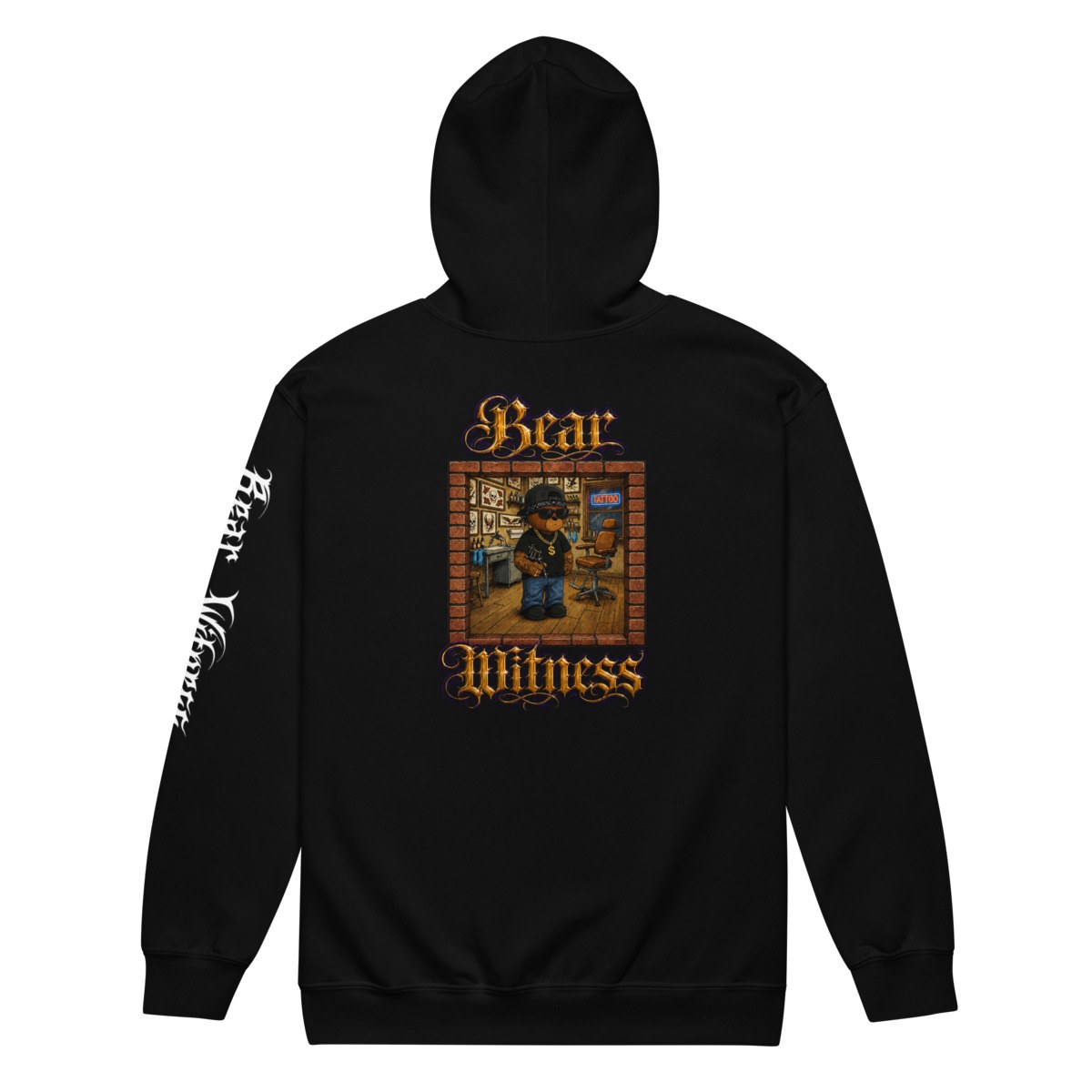 Bear Witness Zip Hoodie (Black) — Black