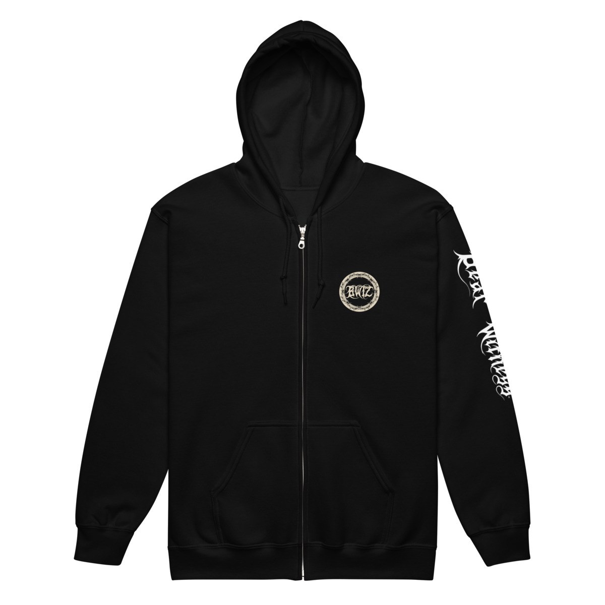 Bear Witness Zip Hoodie (Black) — Black