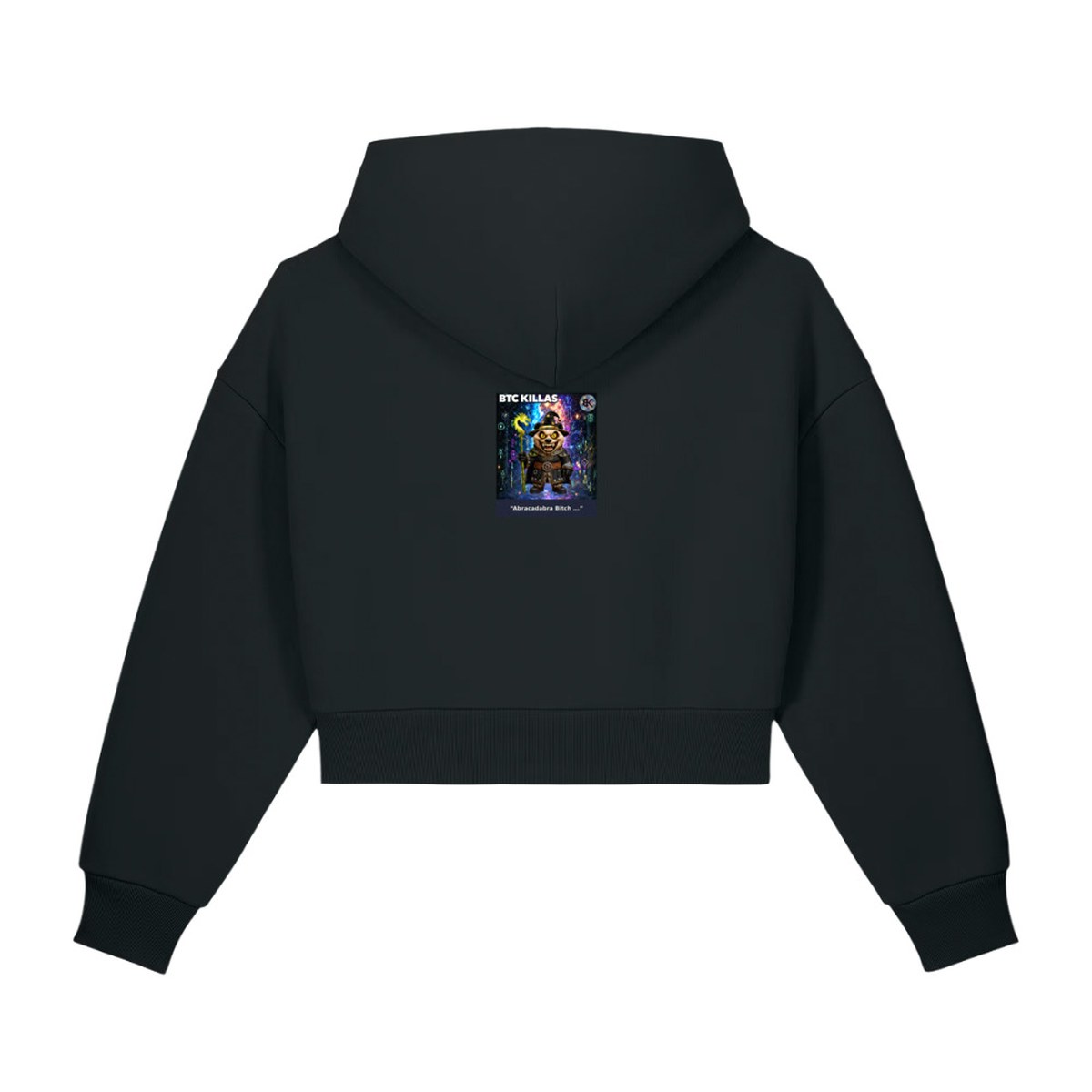 BTCK Cropped Zip Hoodie (Black) — Black