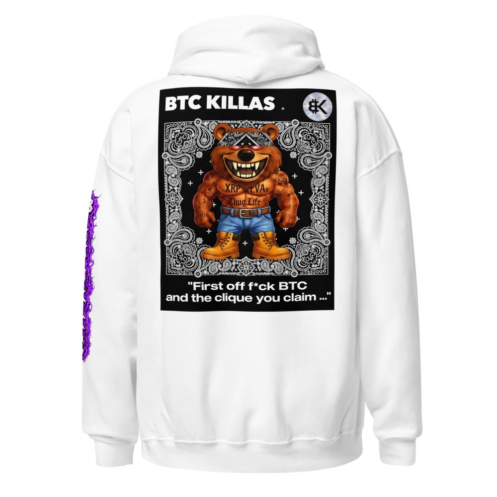 BTCK Hoodie - Purple Lightning Sleeve — White