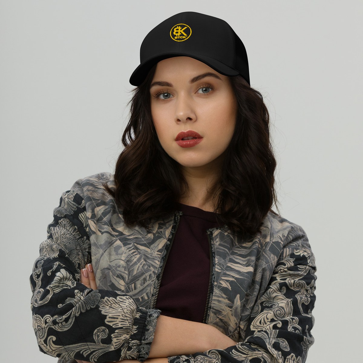 BTCK Retro Trucker Hat (Black) — Black / Gold