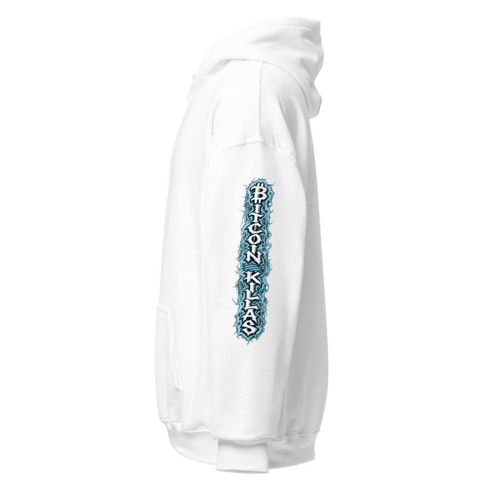 BTCK Hoodie - Purple Lightning Sleeve — White