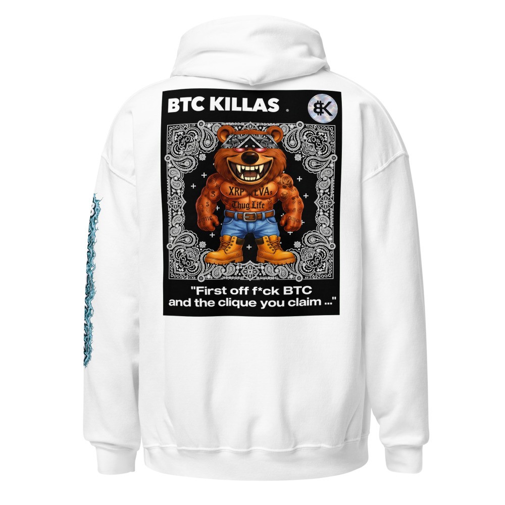 BTCK Hoodie - Purple Lightning Sleeve — White