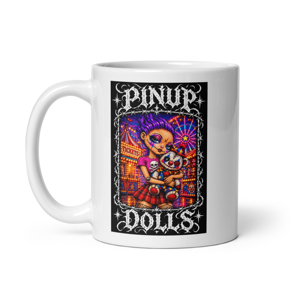 Carnival Clown Bear Mug — White