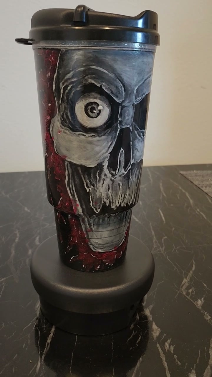 Hand-Painted Tumbler — Blood Skull