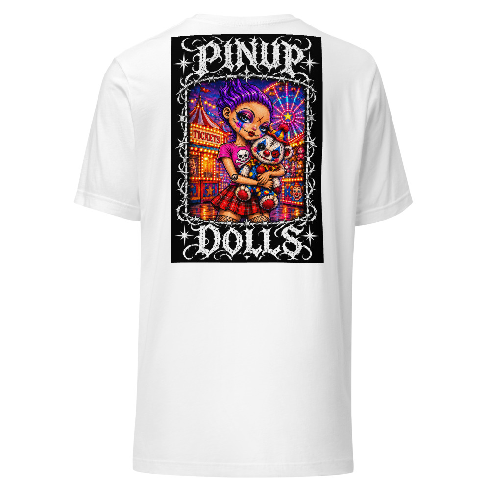 Pinup Dolls - Carnival Clown Bear T-Shirt — White