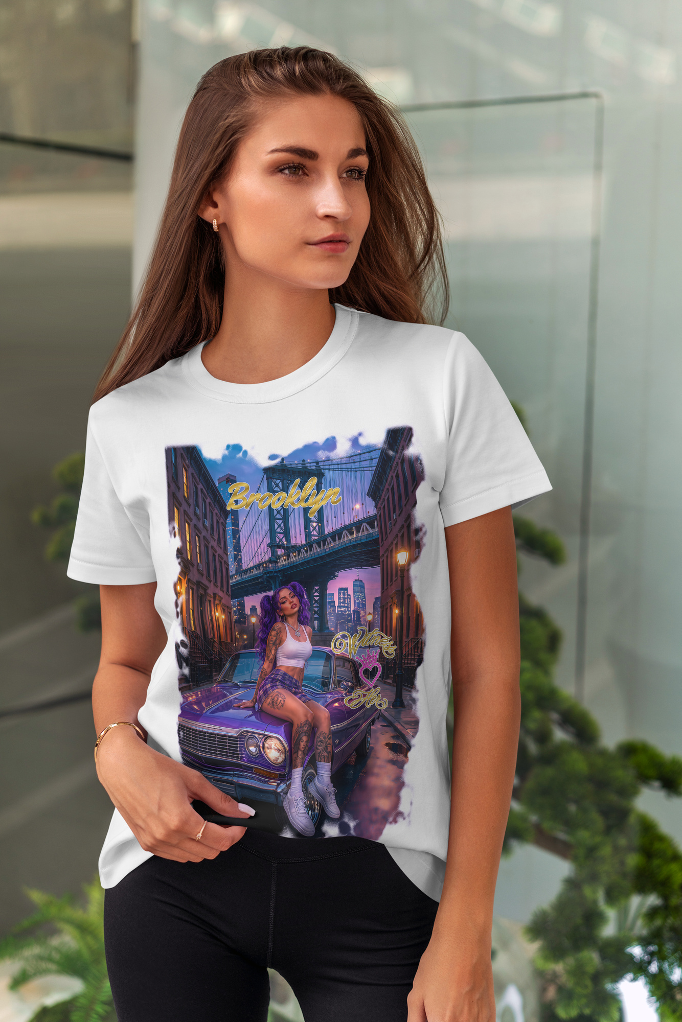Witness Her — Brooklyn Night Chola Women’s Tee — White