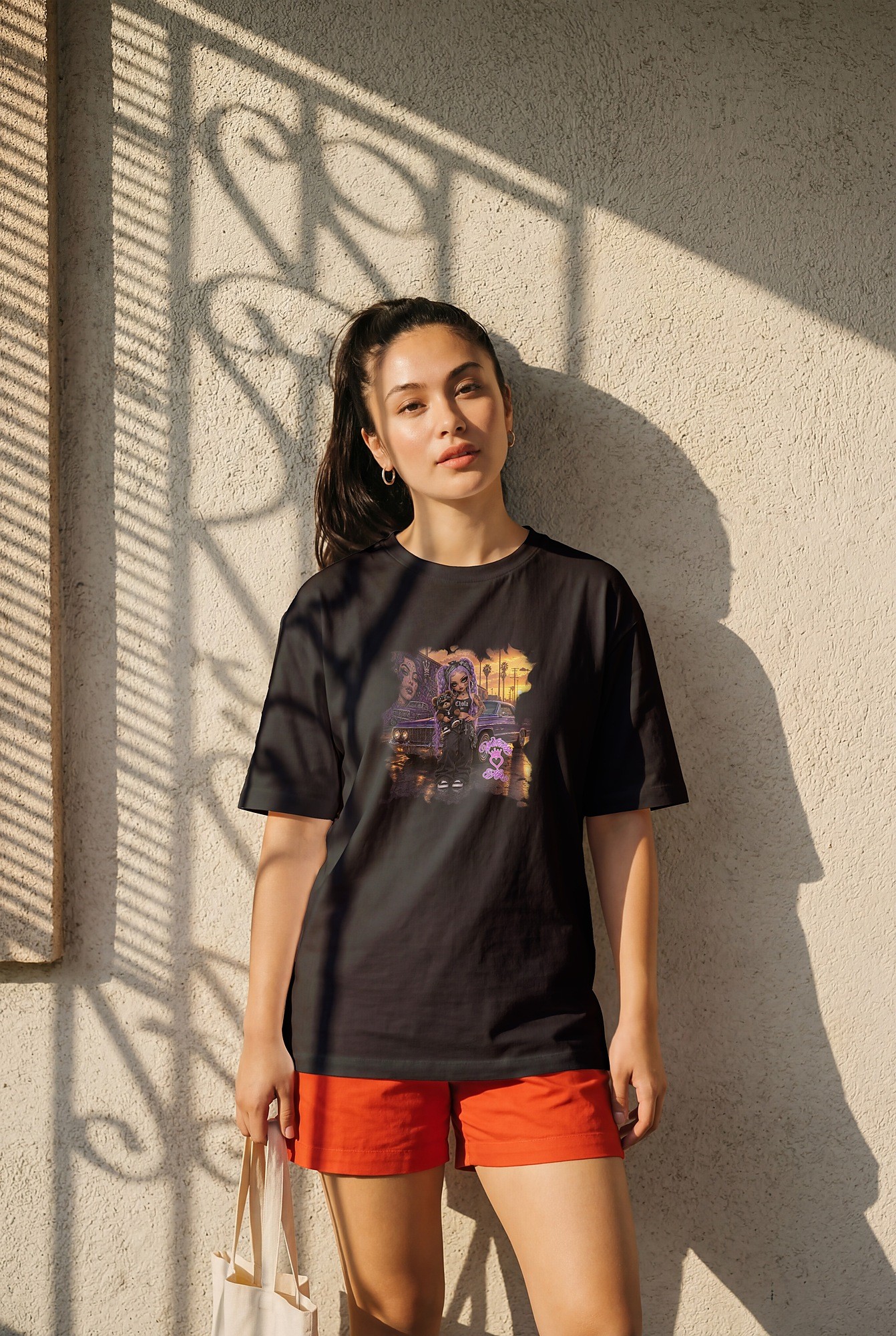 Witness Her — Chola Lowrider Women’s Crop Tee — Black
