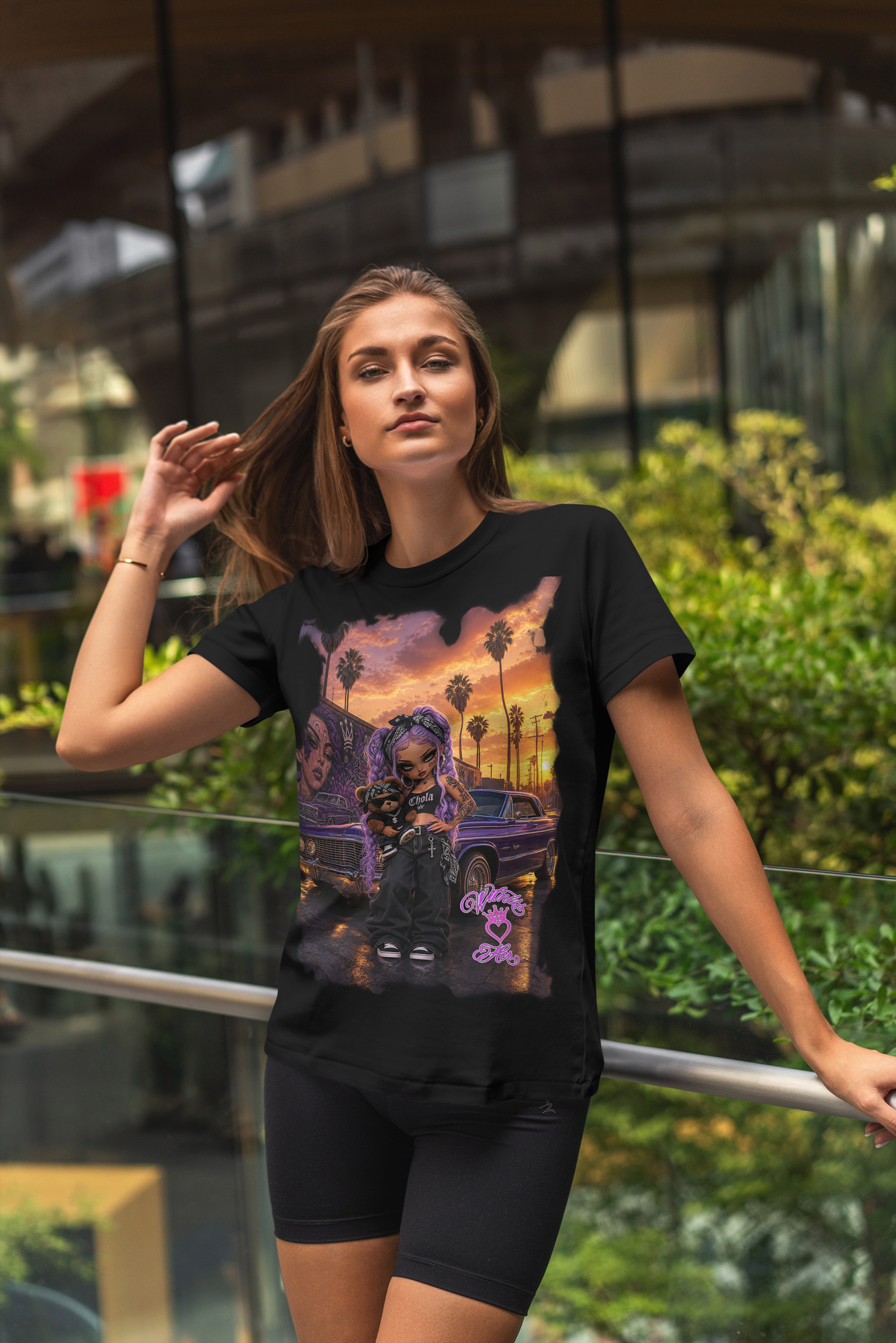 Witness Her — Chola Lowrider Women’s Tee — Black