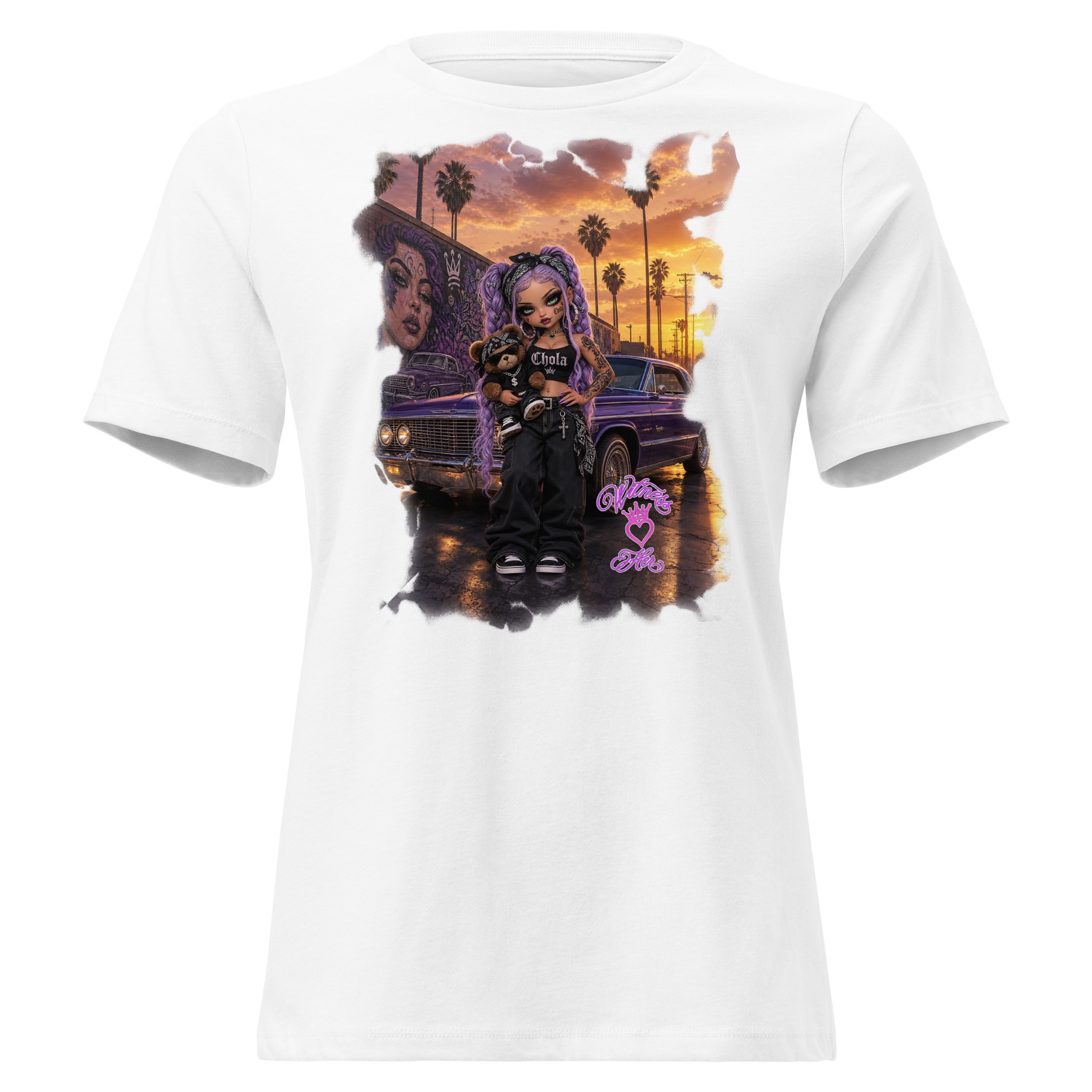 Witness Her — Chola Lowrider Women’s Tee — Black