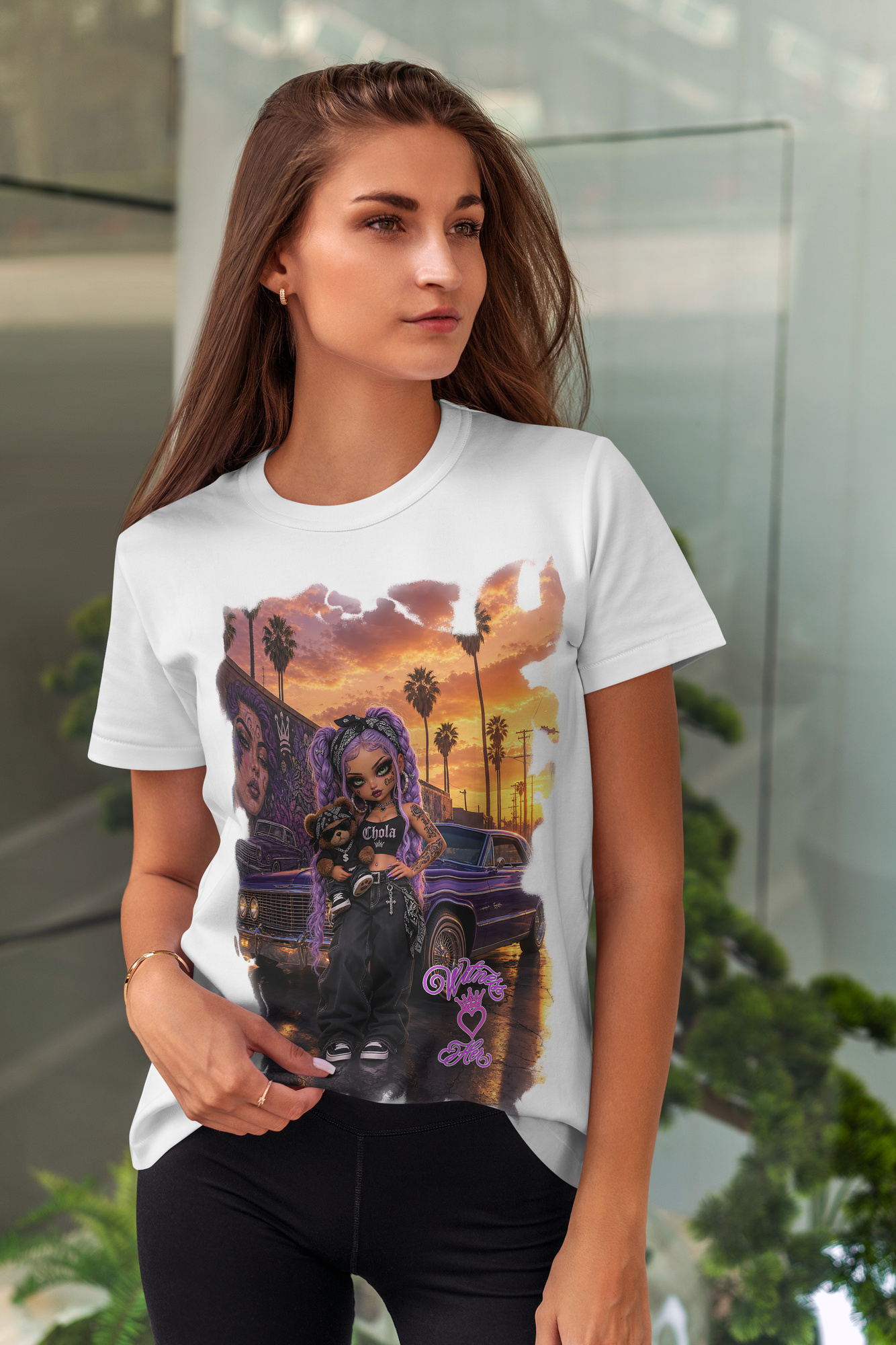 Witness Her — Chola Lowrider Women’s Tee — Black