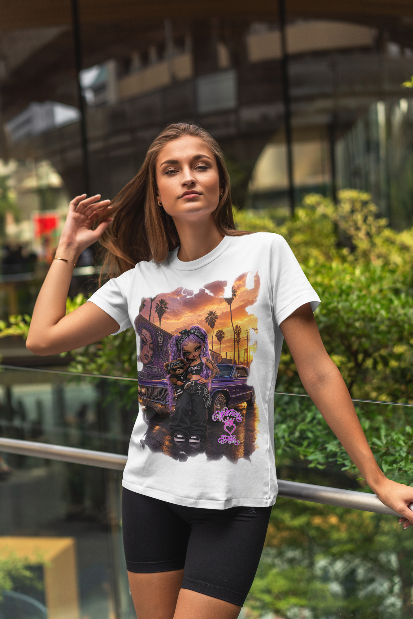Witness Her — Chola Lowrider Women’s Tee — Black