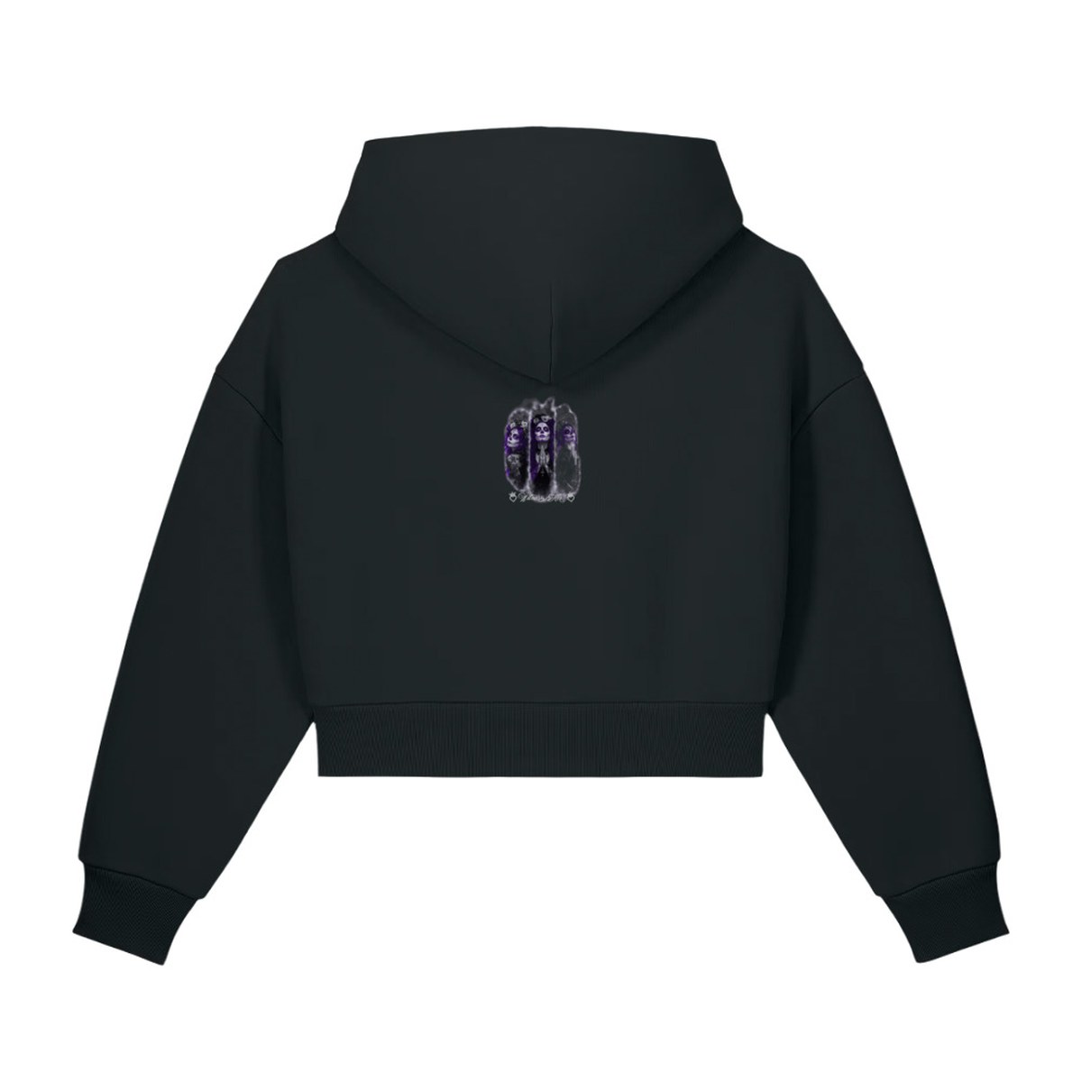 Witness Her — Cropped Zip Hoodie (Black) — Black