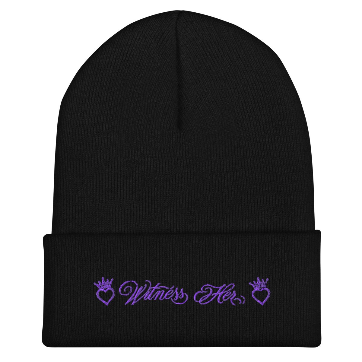 Witness Her — Cuffed Beanie (Black) — Black