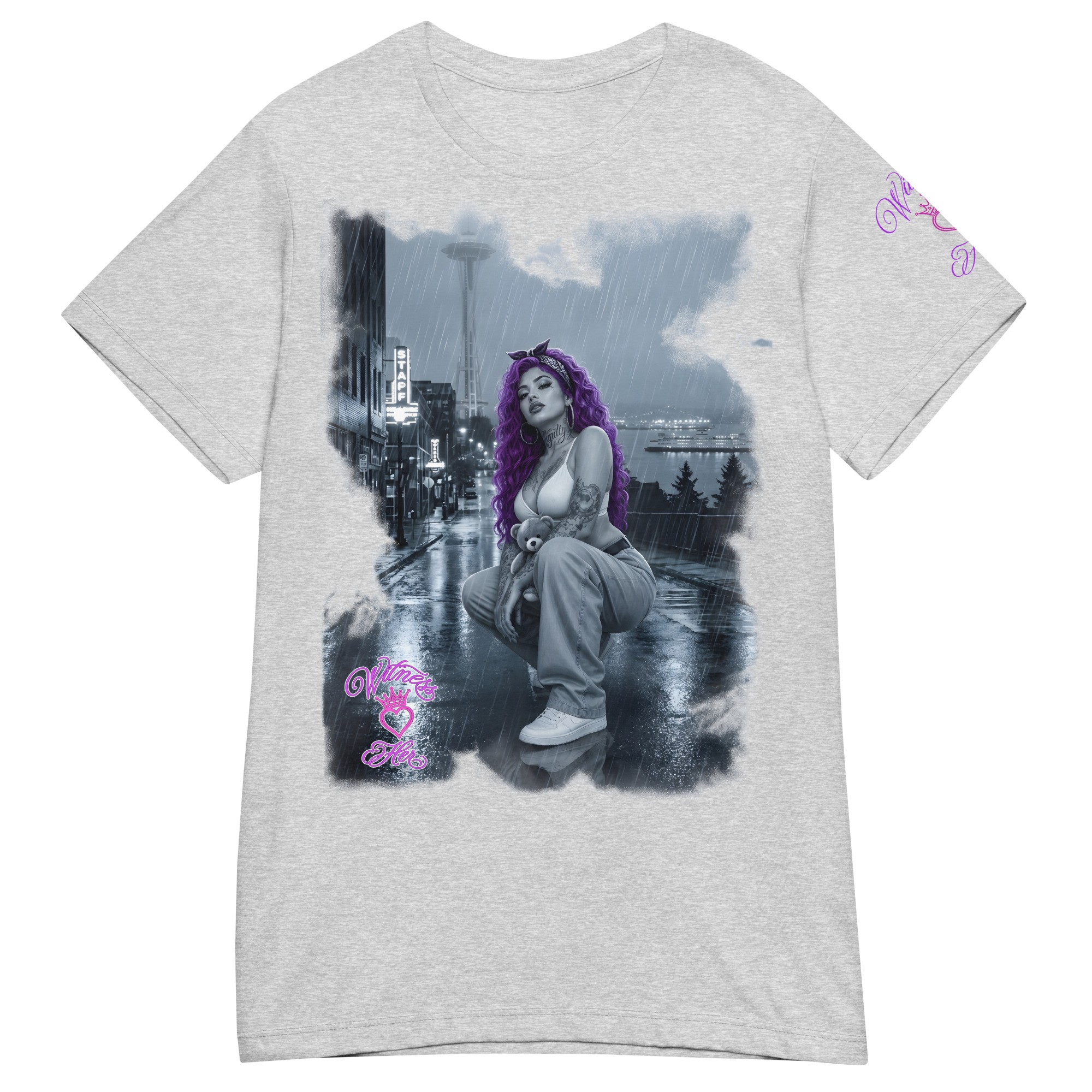 Witness Her — Seattle Rain Chola Women’s Jersey Tee — Sport Grey