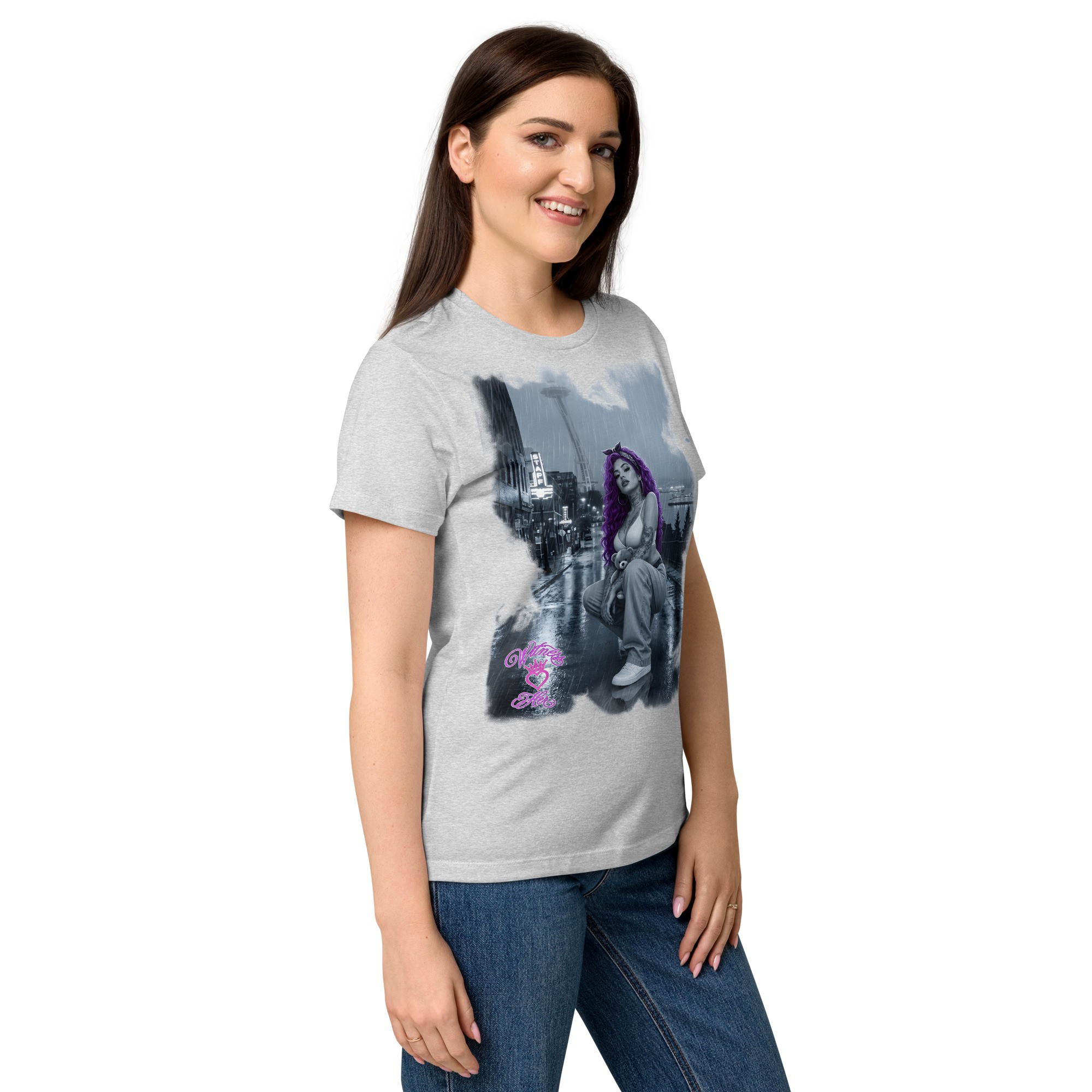 Witness Her — Seattle Rain Chola Women’s Jersey Tee — Sport Grey