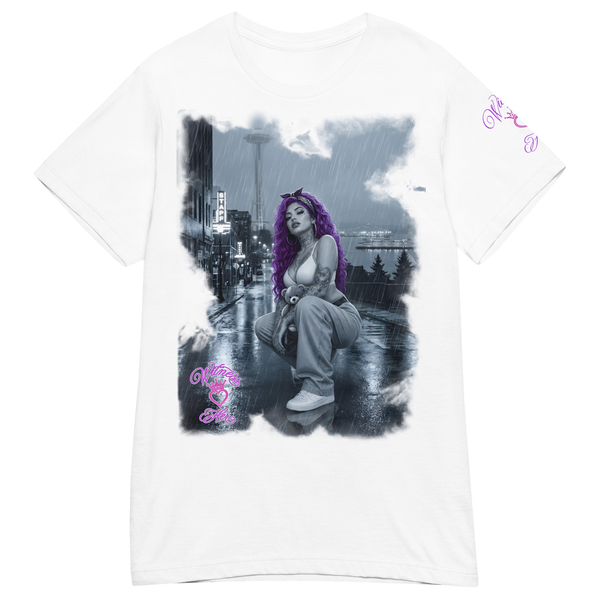 Witness Her — Seattle Rain Chola Women’s Jersey Tee — White