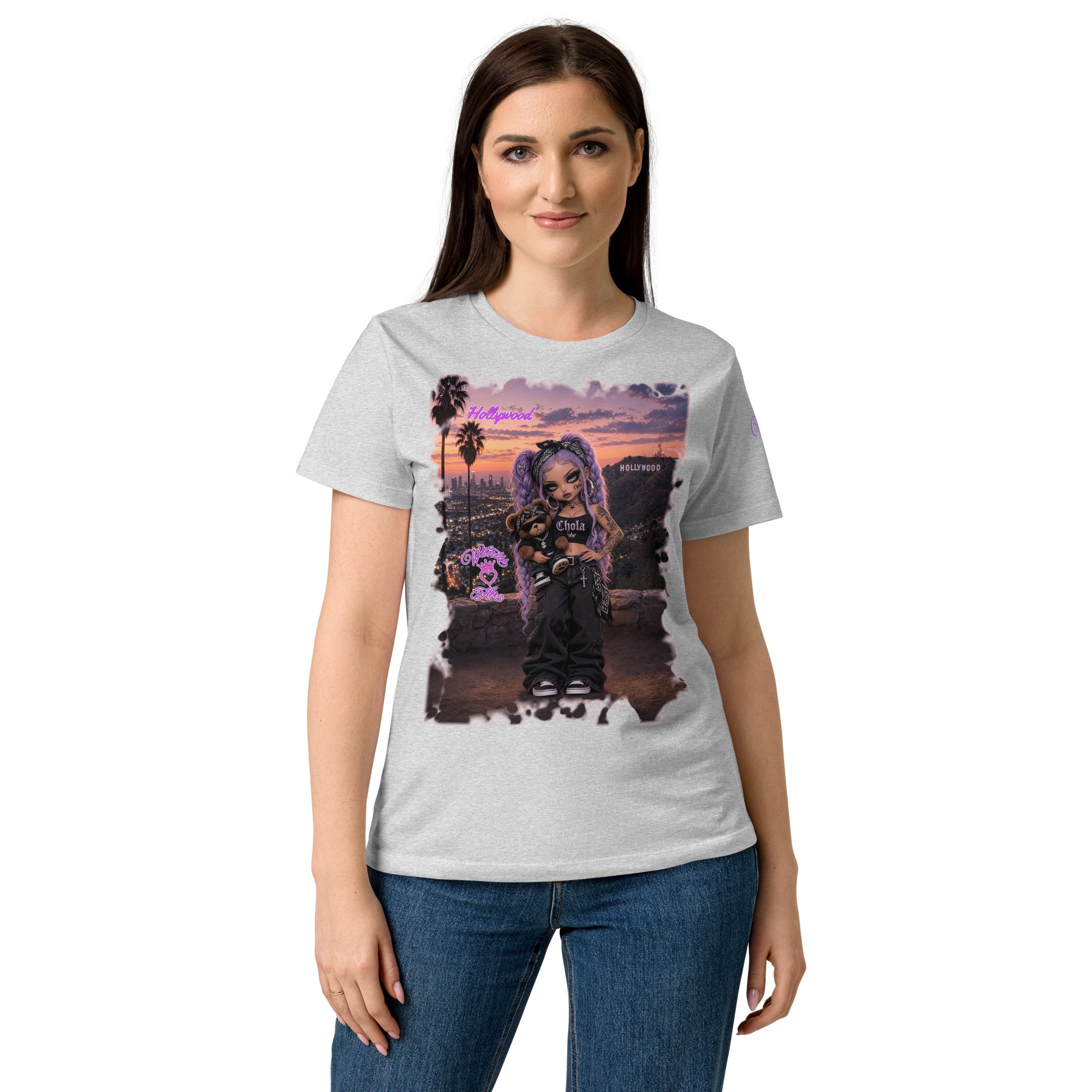 Witness Her — LA Hollywood Chola Women’s Tee — Sport Grey