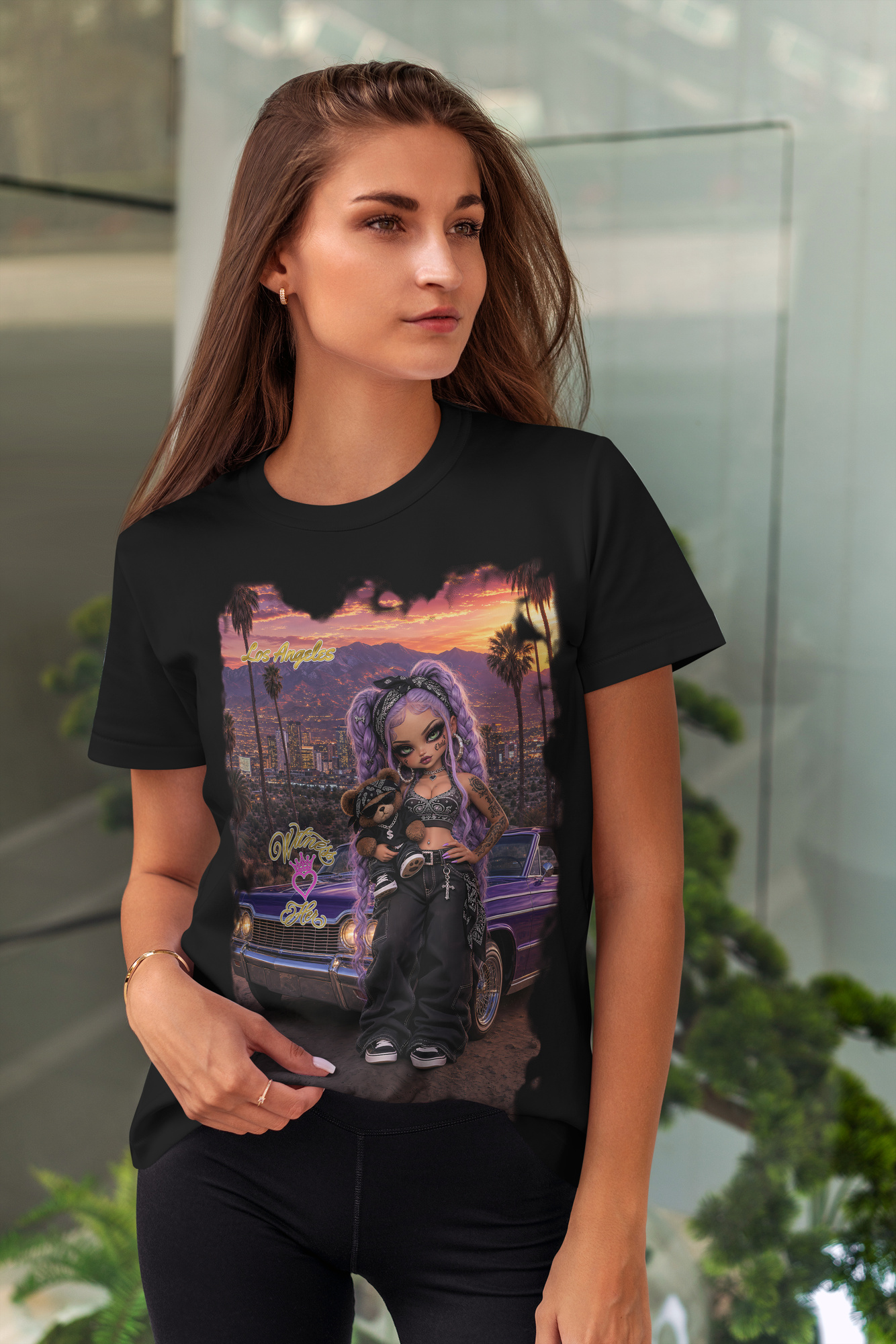 Witness Her — LA Mountain Impala Chola Women’s Tee — Black