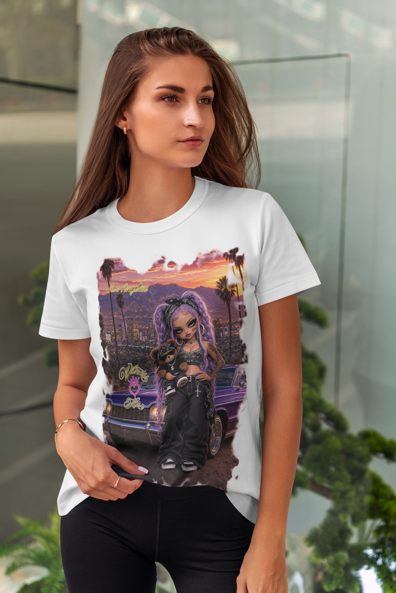 Witness Her — LA Mountain Impala Chola Women’s Tee — White