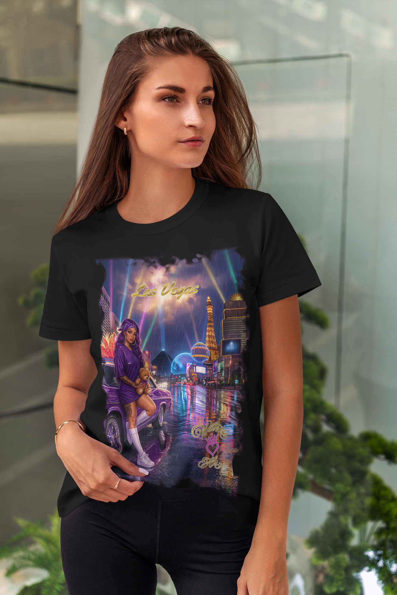 Witness Her — Las Vegas Rain Chola Women’s Tee — Black