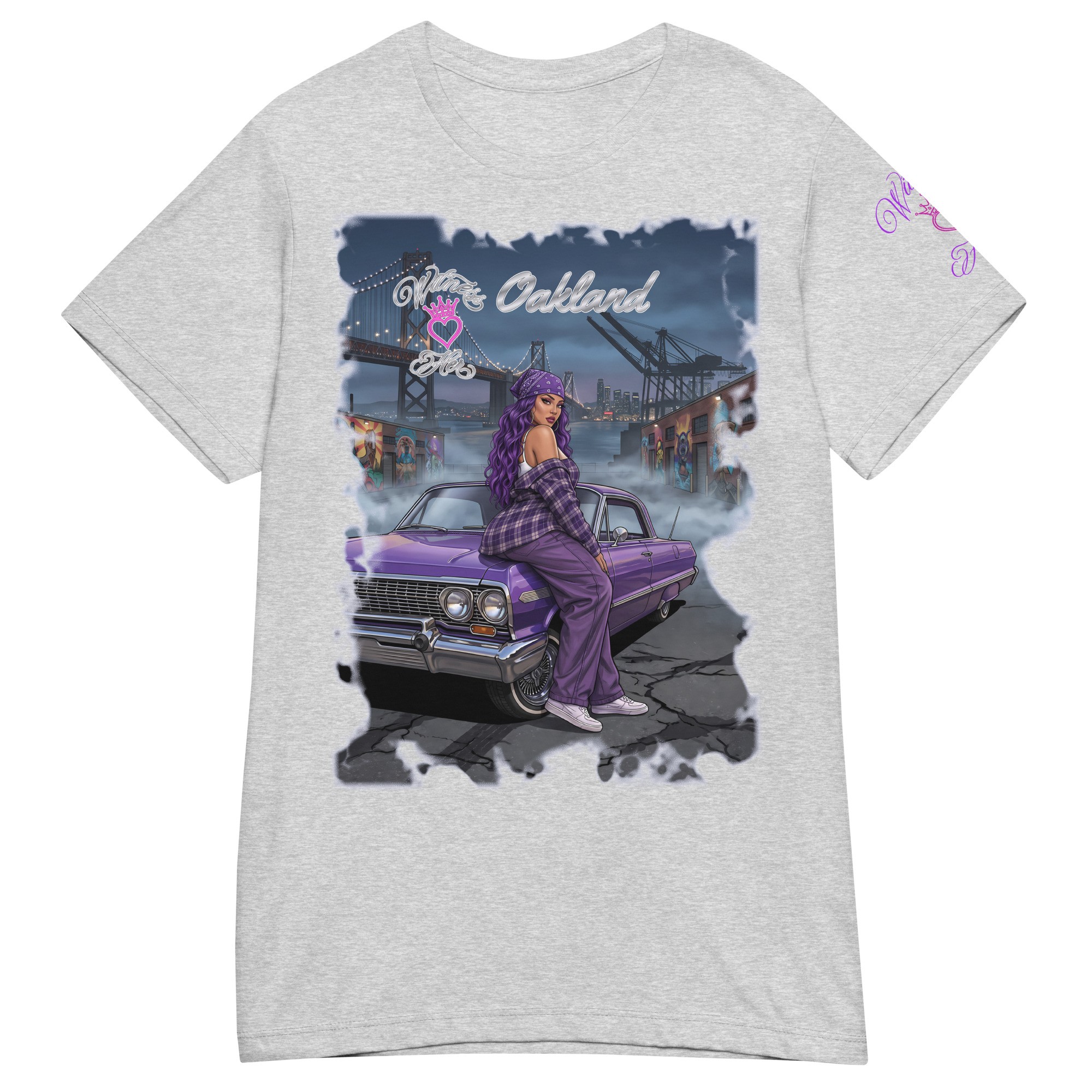Witness Her — Oakland Bay Chola Women’s Tee — Sport Grey