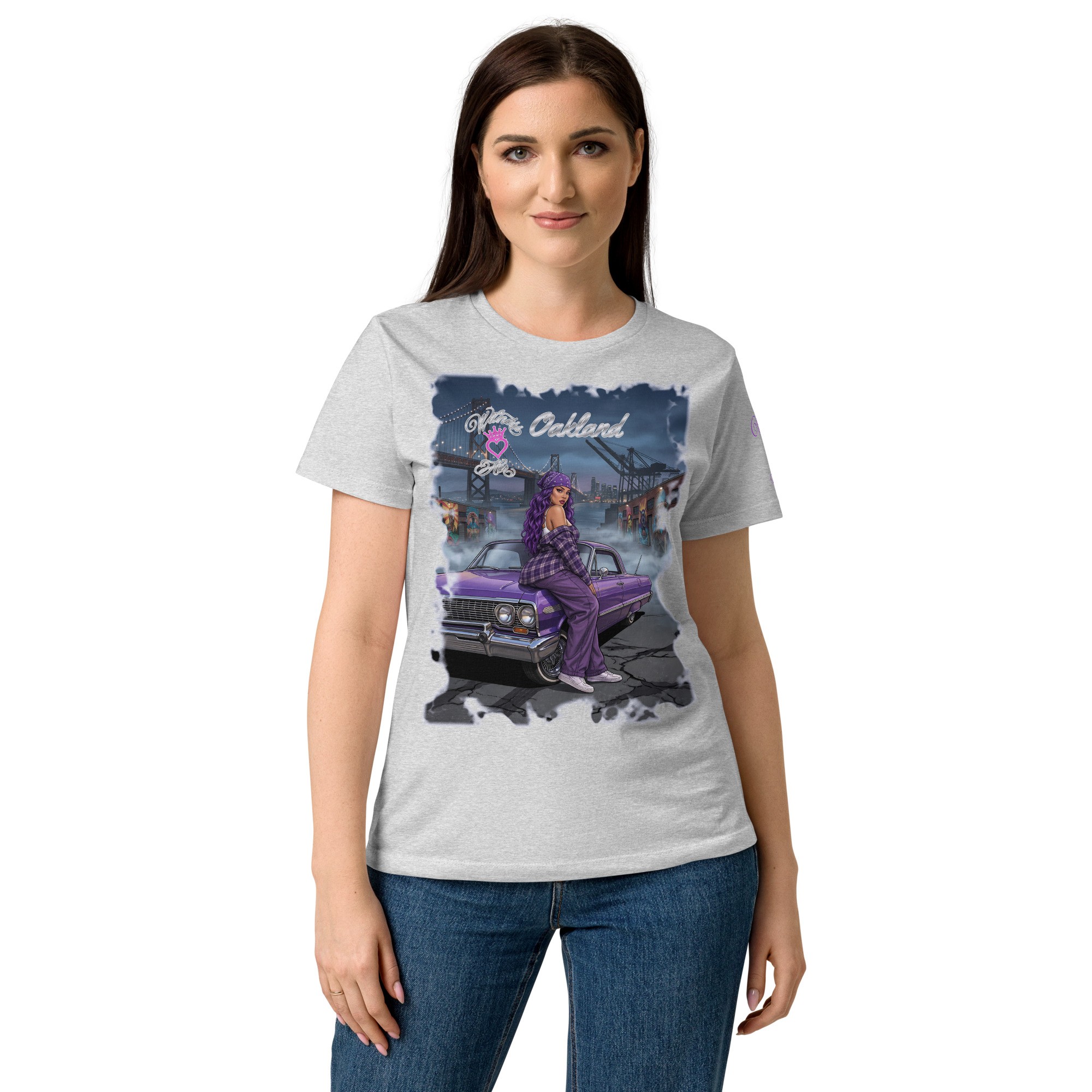 Witness Her — Oakland Bay Chola Women’s Tee — Sport Grey