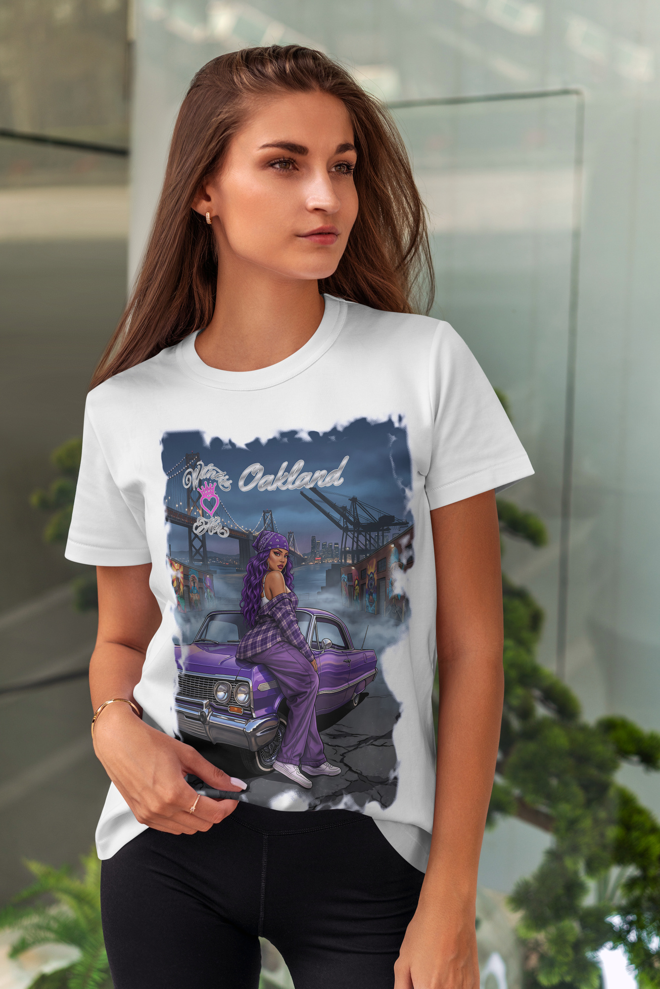 Witness Her — Oakland Bay Chola Women’s Tee — White