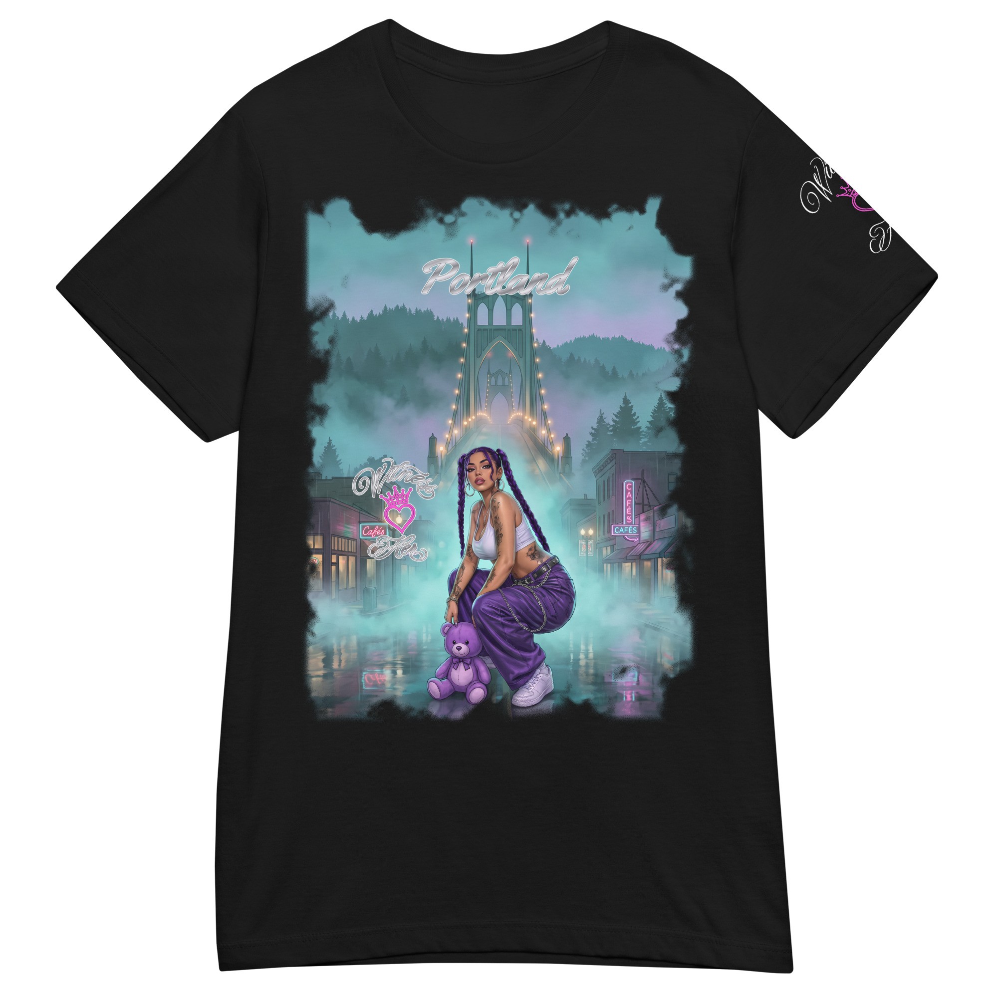 Witness Her — Portland Mist Chola Women’s Tee — Black