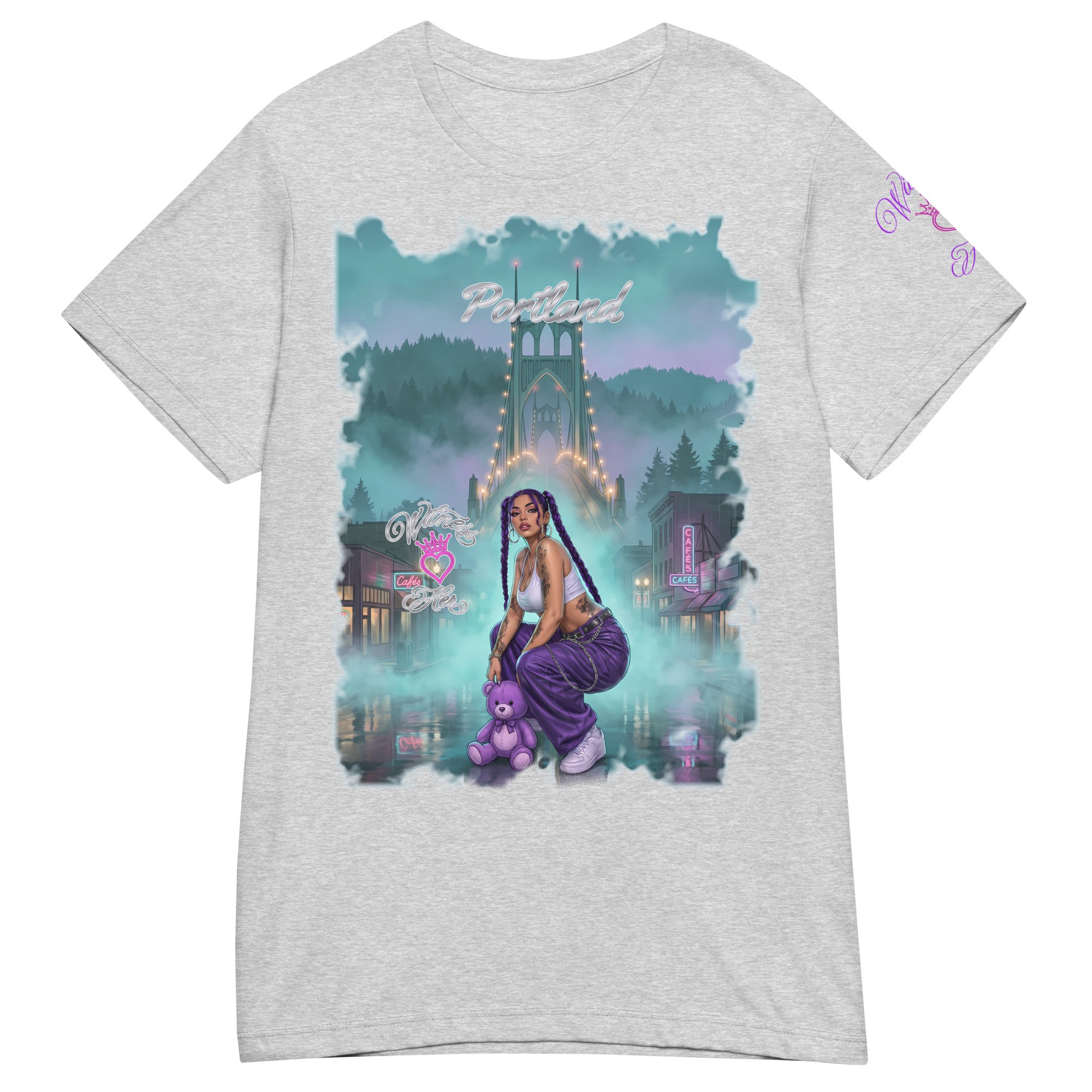 Witness Her — Portland Mist Chola Women’s Tee — Sport Grey