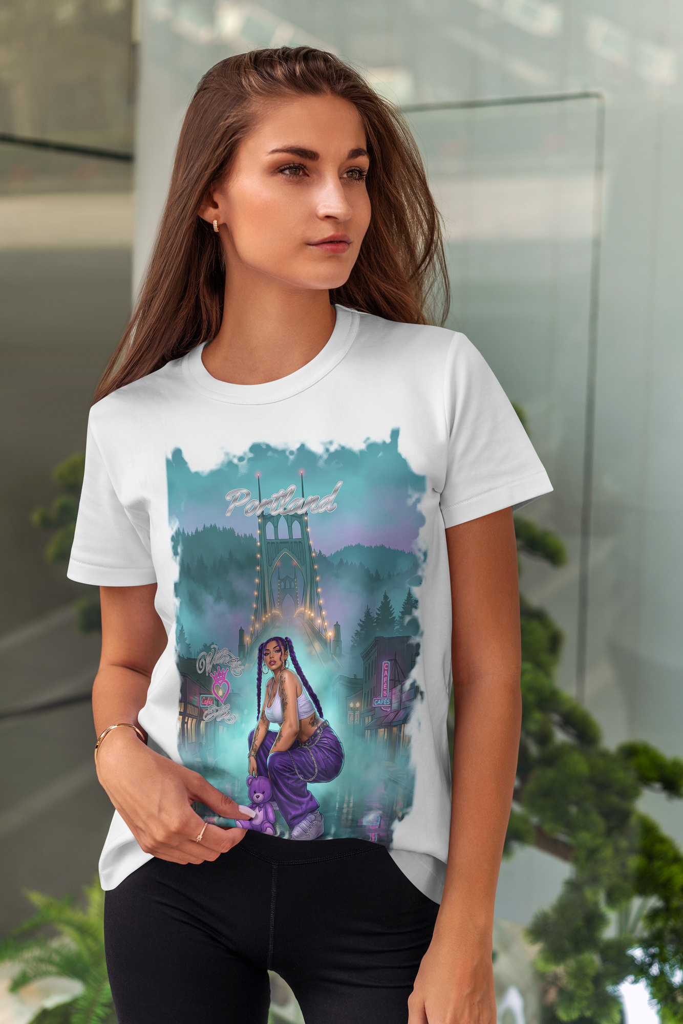 Witness Her — Portland Mist Chola Women’s Tee — White