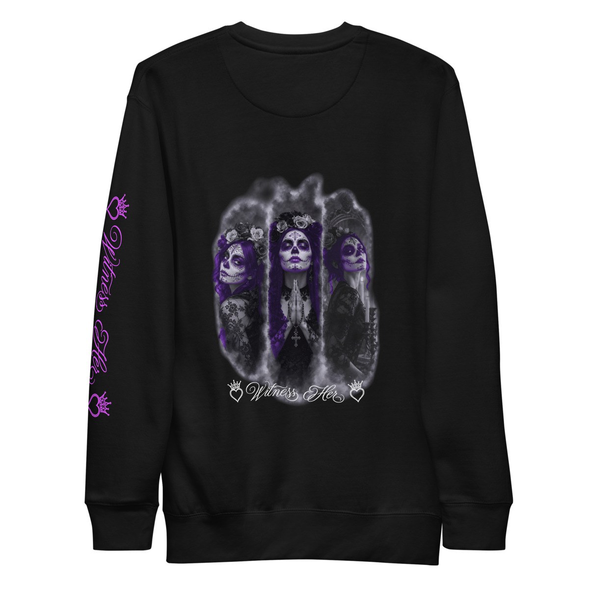 Witness Her — Premium Crewneck (Black) — Black