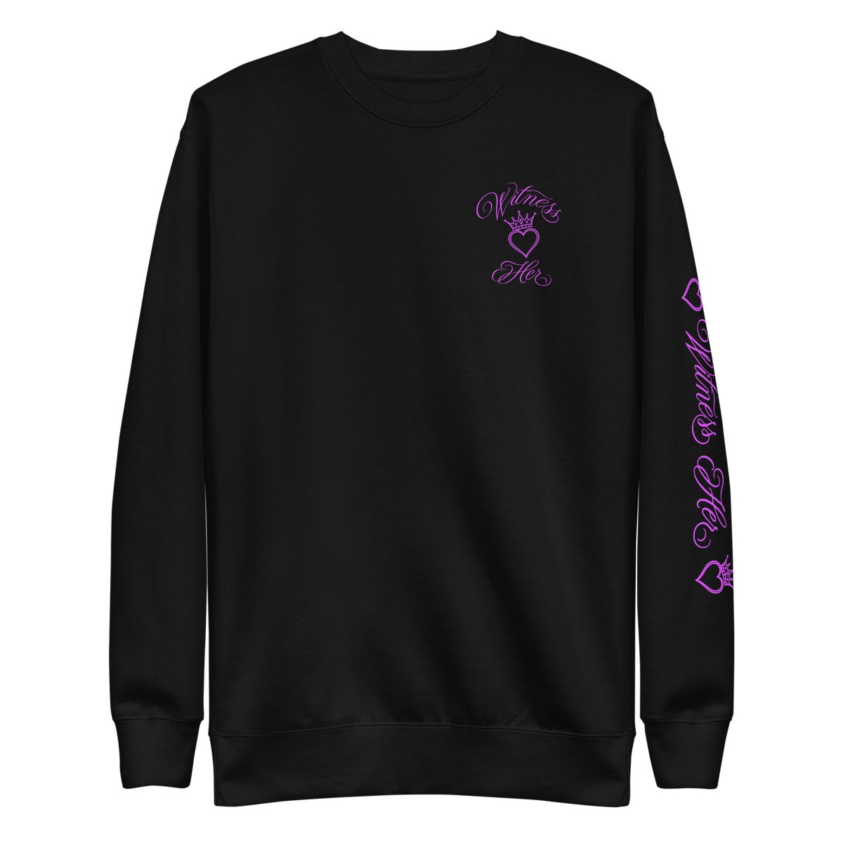 Witness Her — Premium Crewneck (Black) — Black