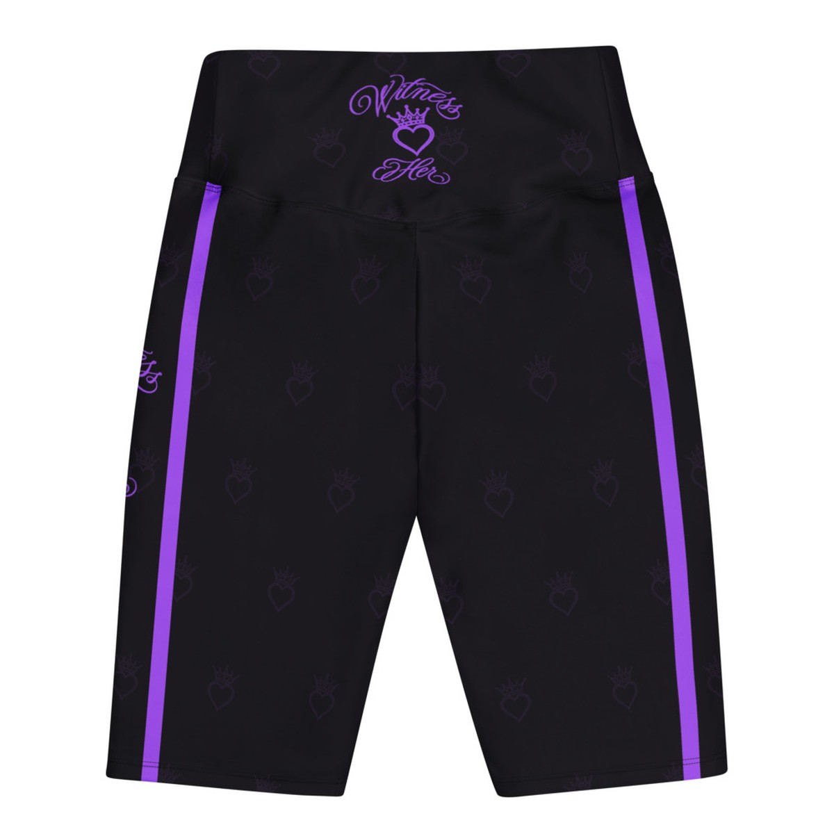Witness Her Running Biker Shorts — Black / Purple