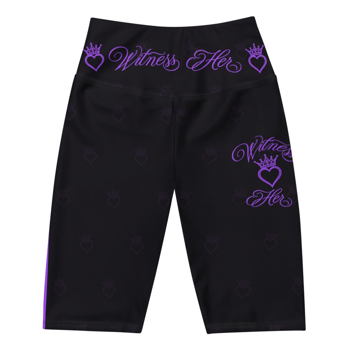 Witness Her Running Biker Shorts — Black / Purple