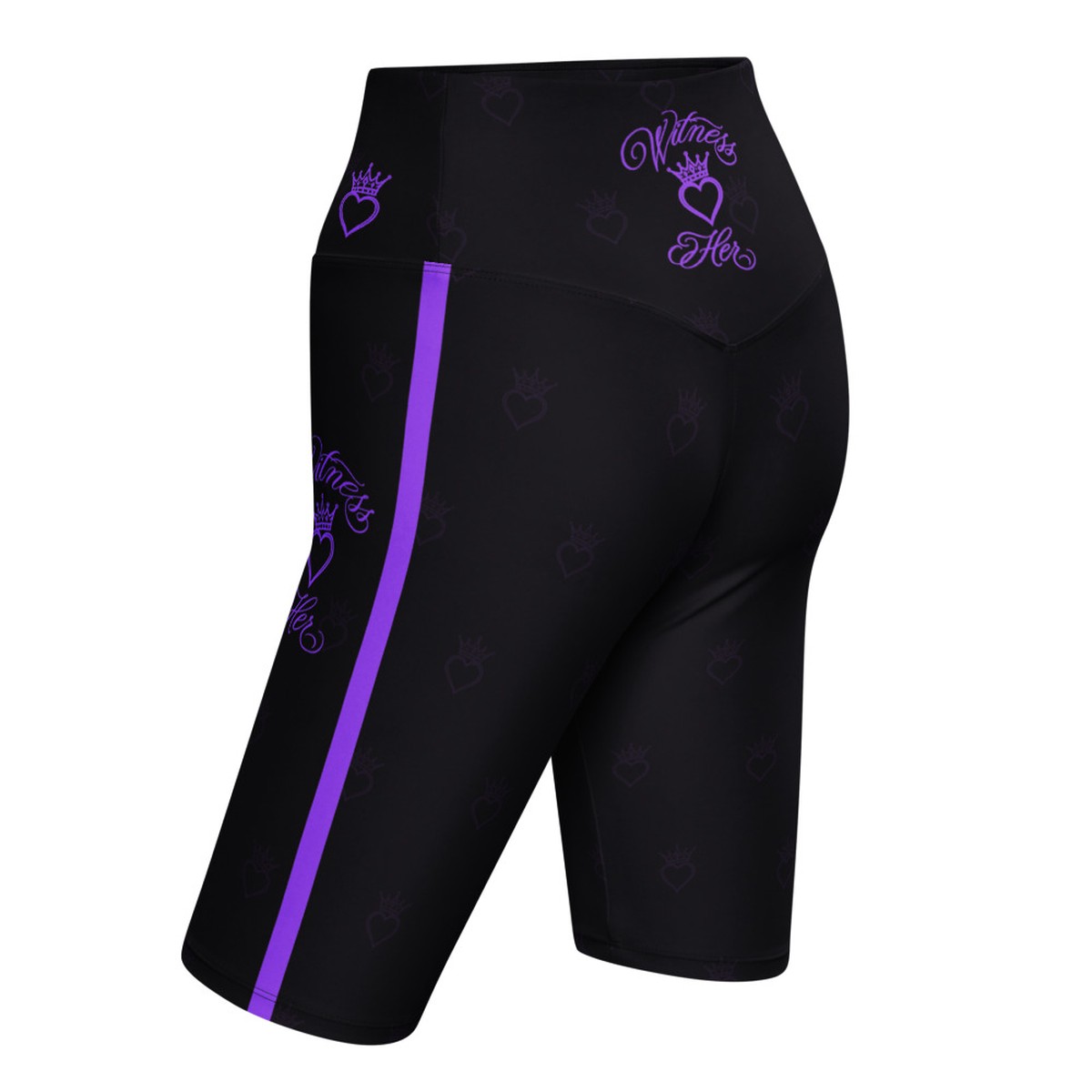 Witness Her Running Biker Shorts — Black / Purple