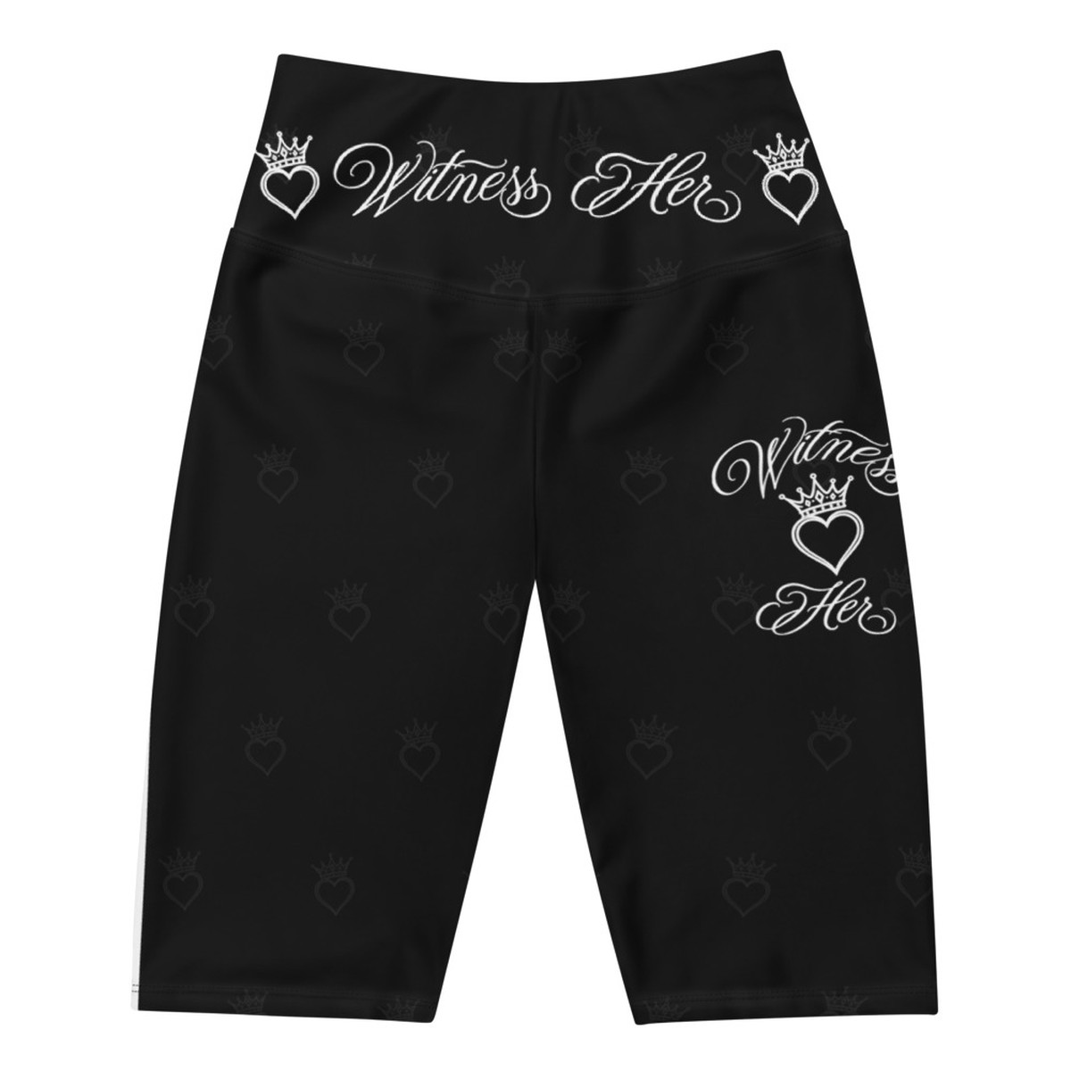 Witness Her Running Biker Shorts — Black / White