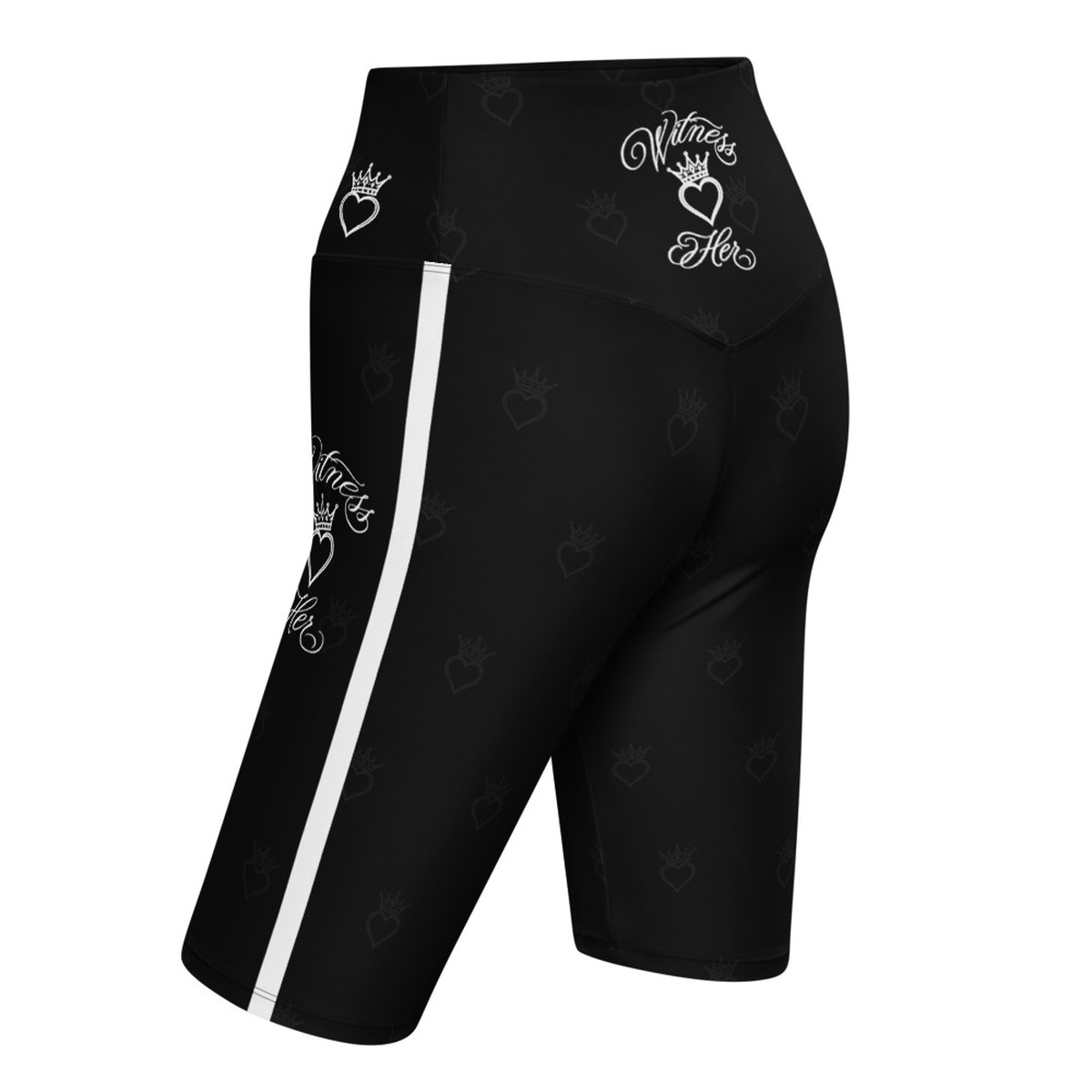 Witness Her Running Biker Shorts — Black / White