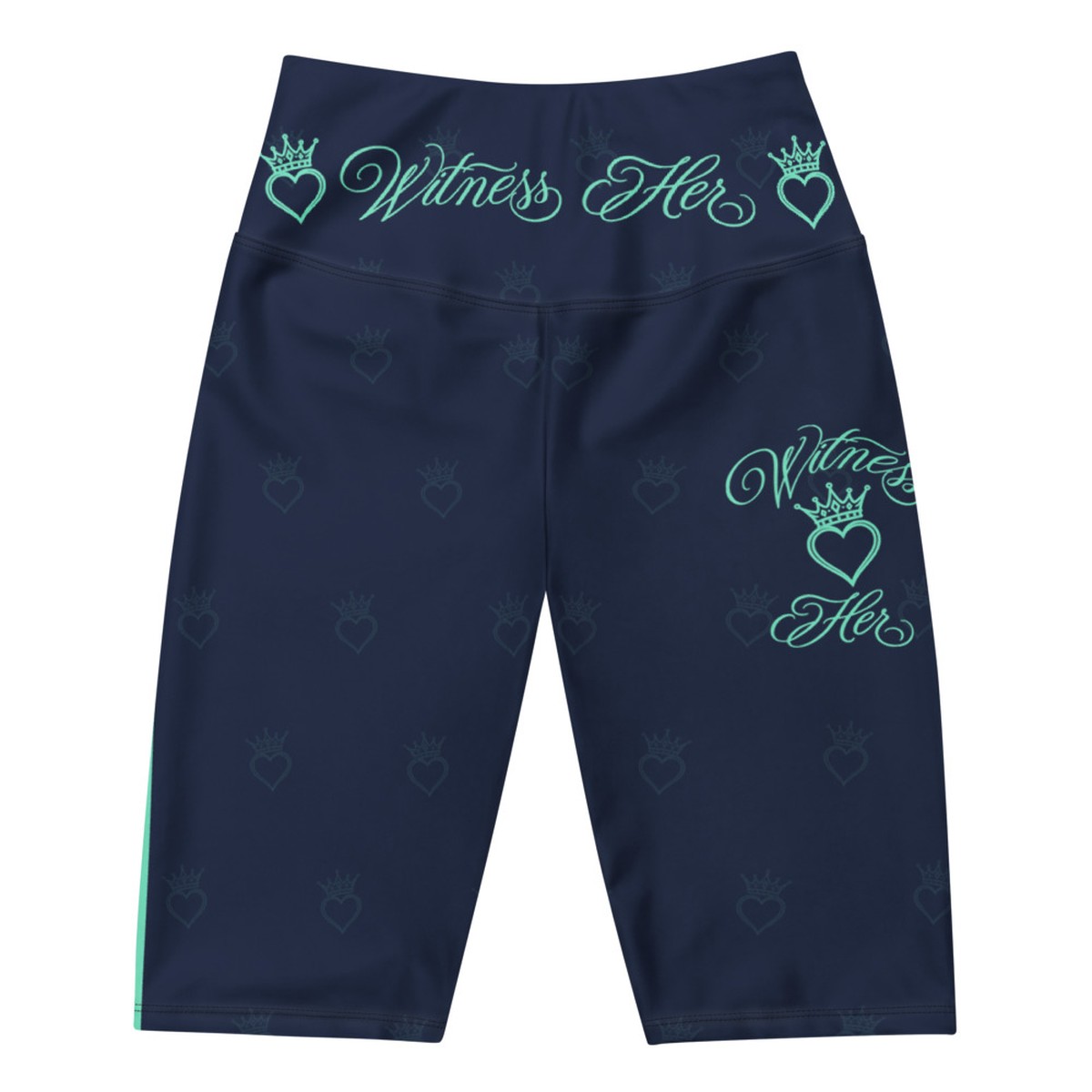 Witness Her Running Biker Shorts — Navy / Mint