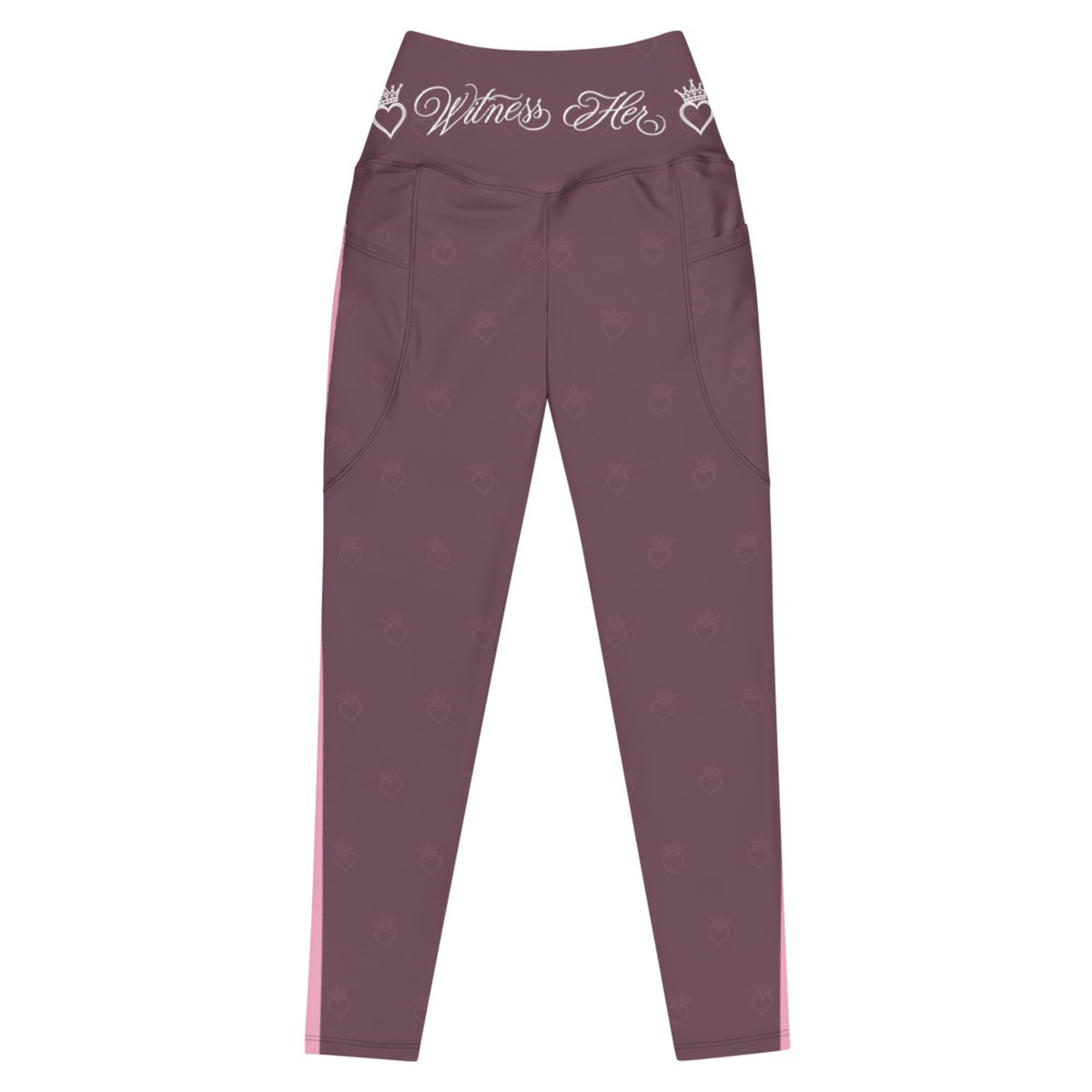 Witness Her Running Leggings with Pockets — Mauve / Rose