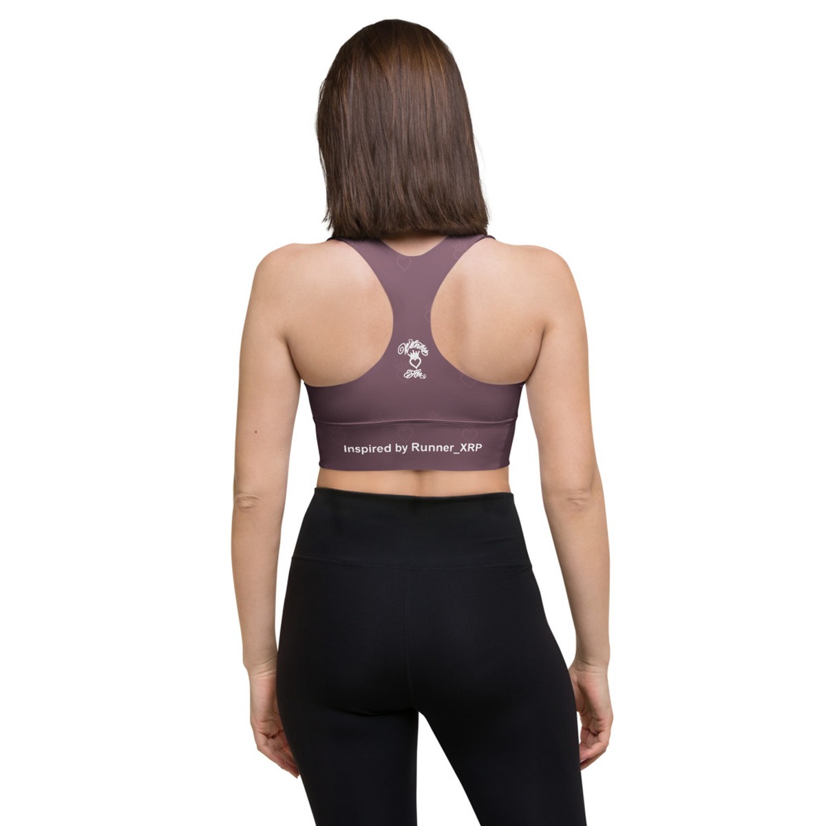 Witness Her Running Longline Sports Bra — Mauve / Rose