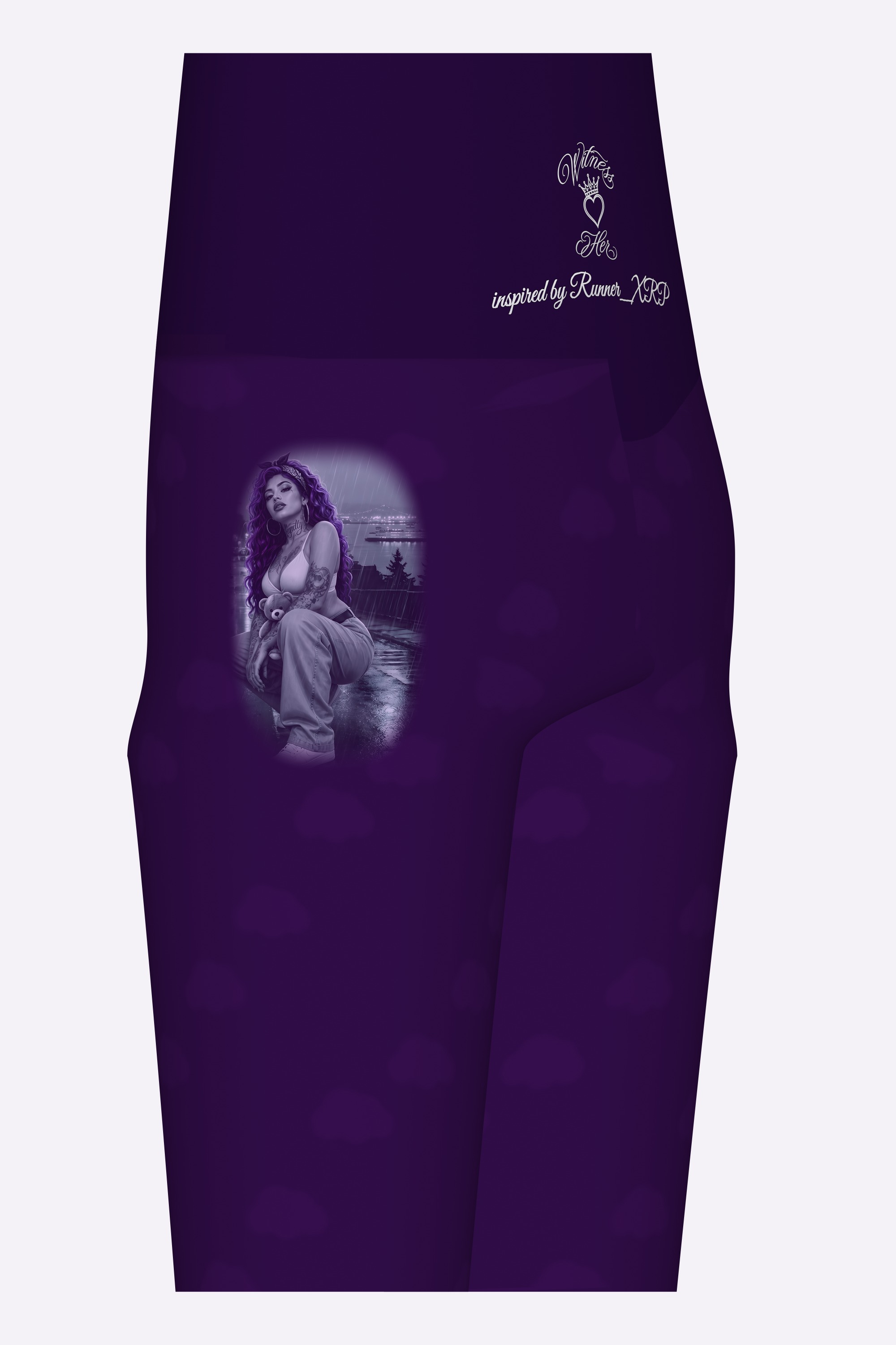 Witness Her Stride Scene Biker Shorts — Purple Scene