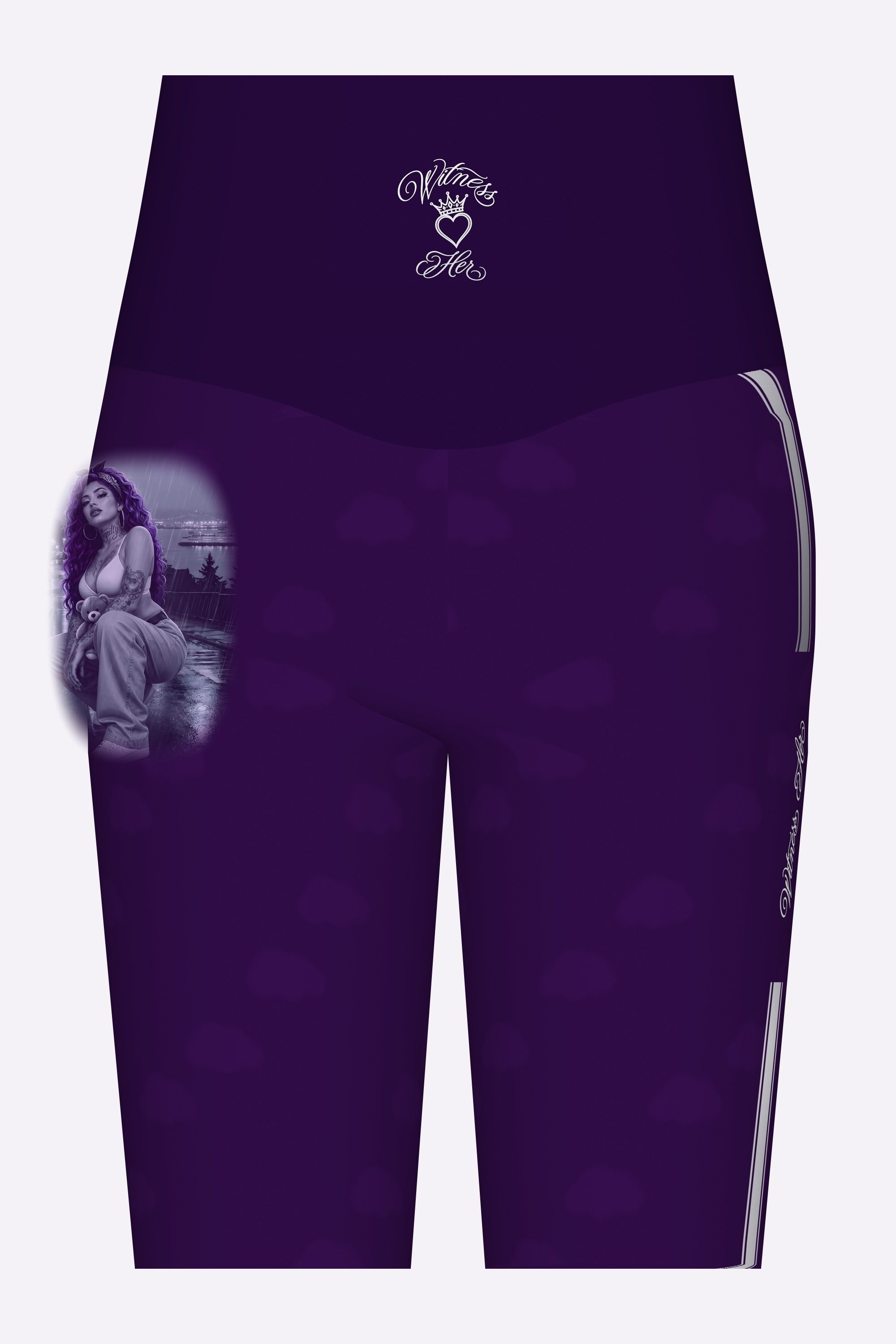 Witness Her Stride Scene Biker Shorts — Purple Scene