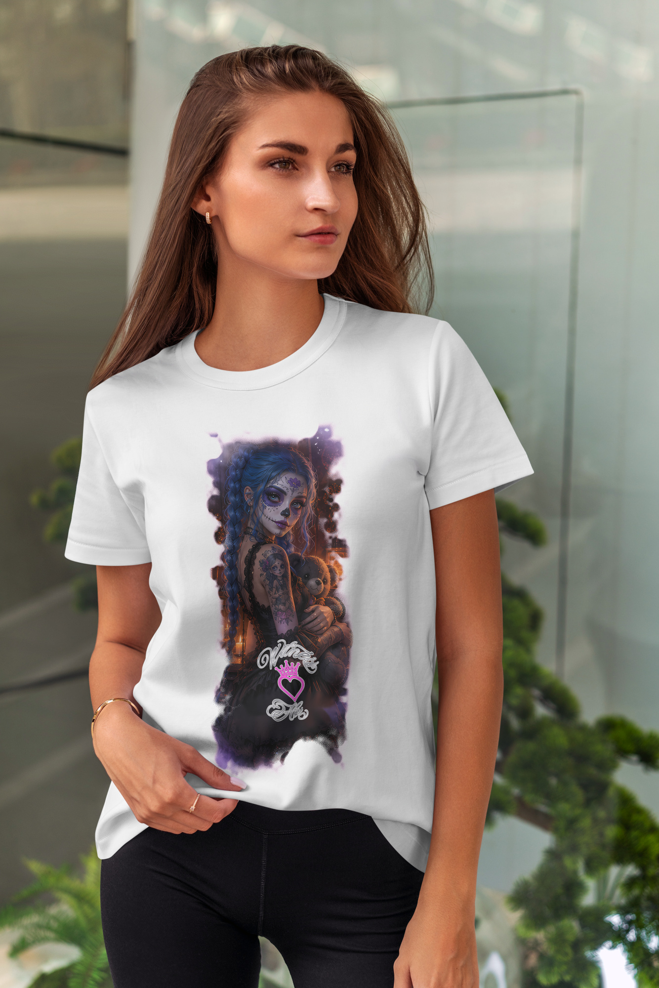 Witness Her — Sugar Skull Candles Women’s Tee — White