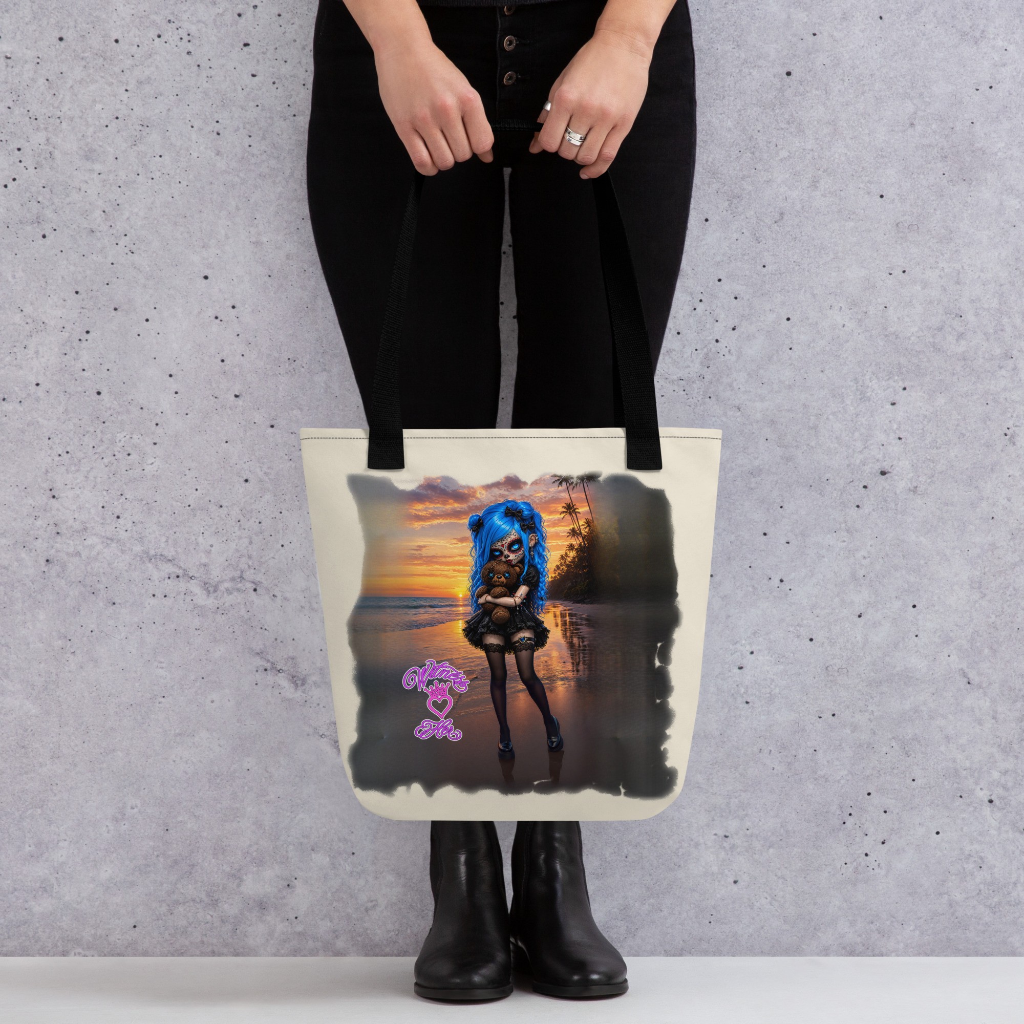 Witness Her — Sugar Skull Tote — Natural