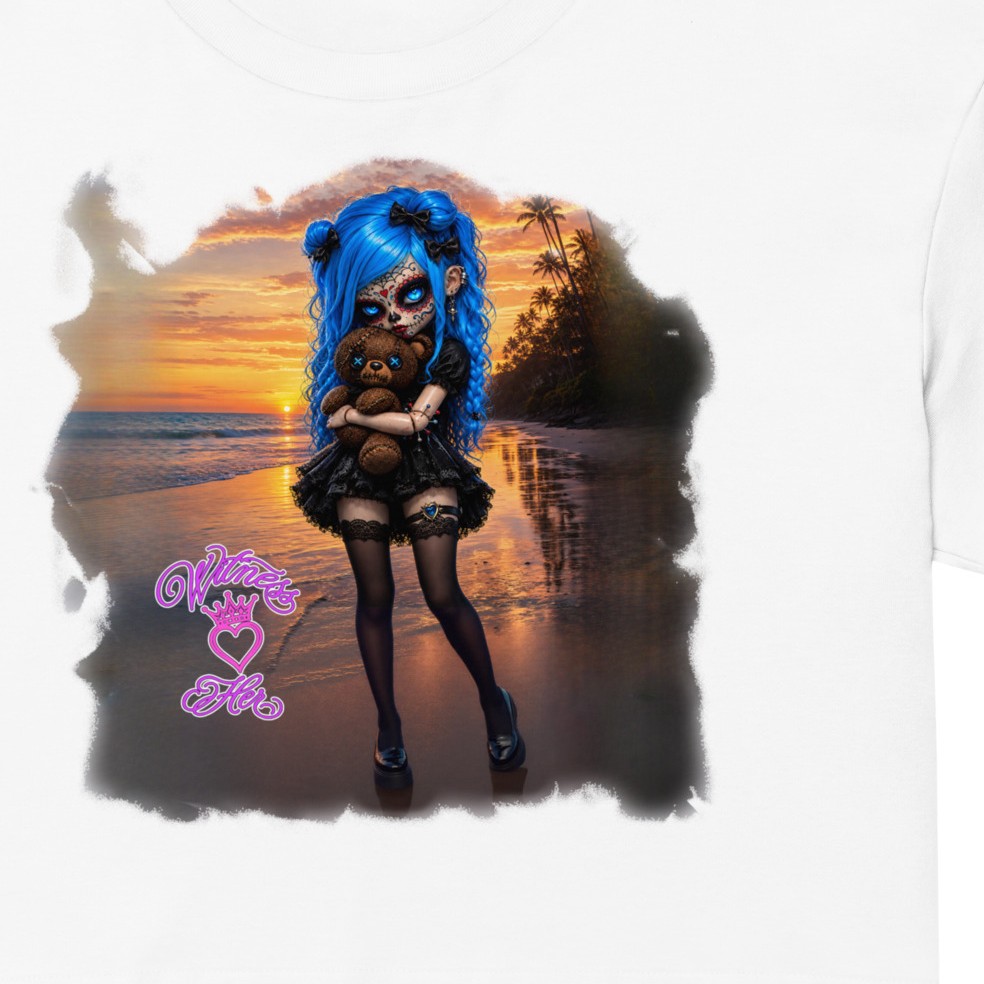 Witness Her — Sugar Skull Women’s Crop Tee — White