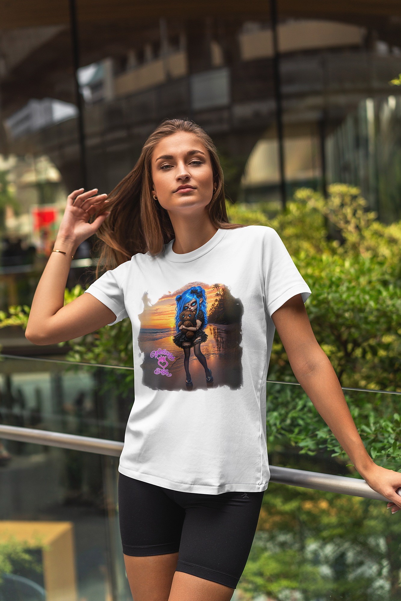 Witness Her — Sugar Skull Women’s Crop Tee — White