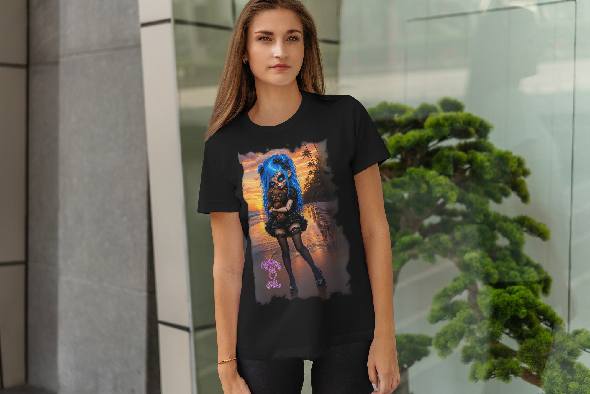 Witness Her — Sugar Skull Women’s Tee — Black
